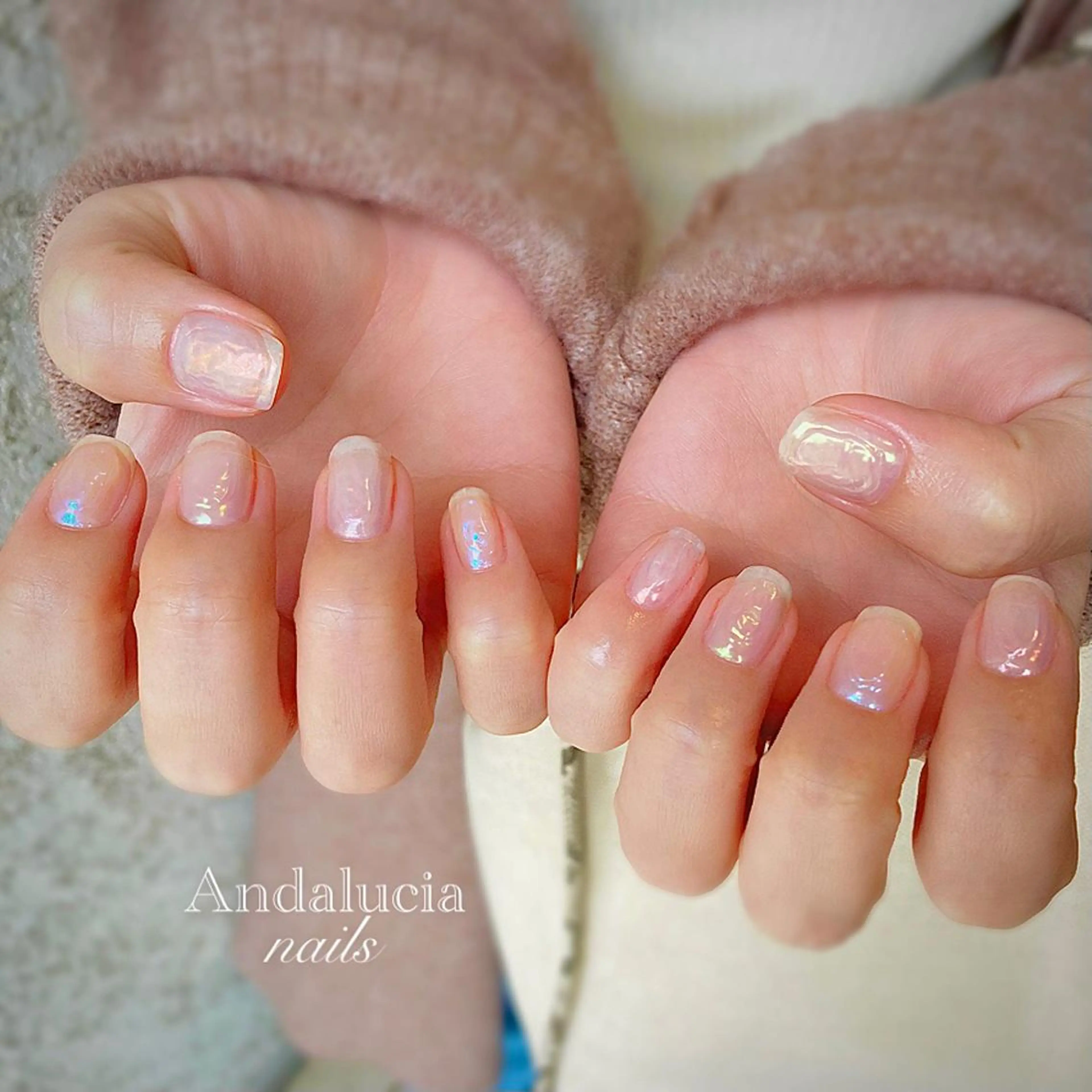 ネイル 氷ネイル・うるうるネイル ハンドネイル Andalucia nailsのネイルデザイン