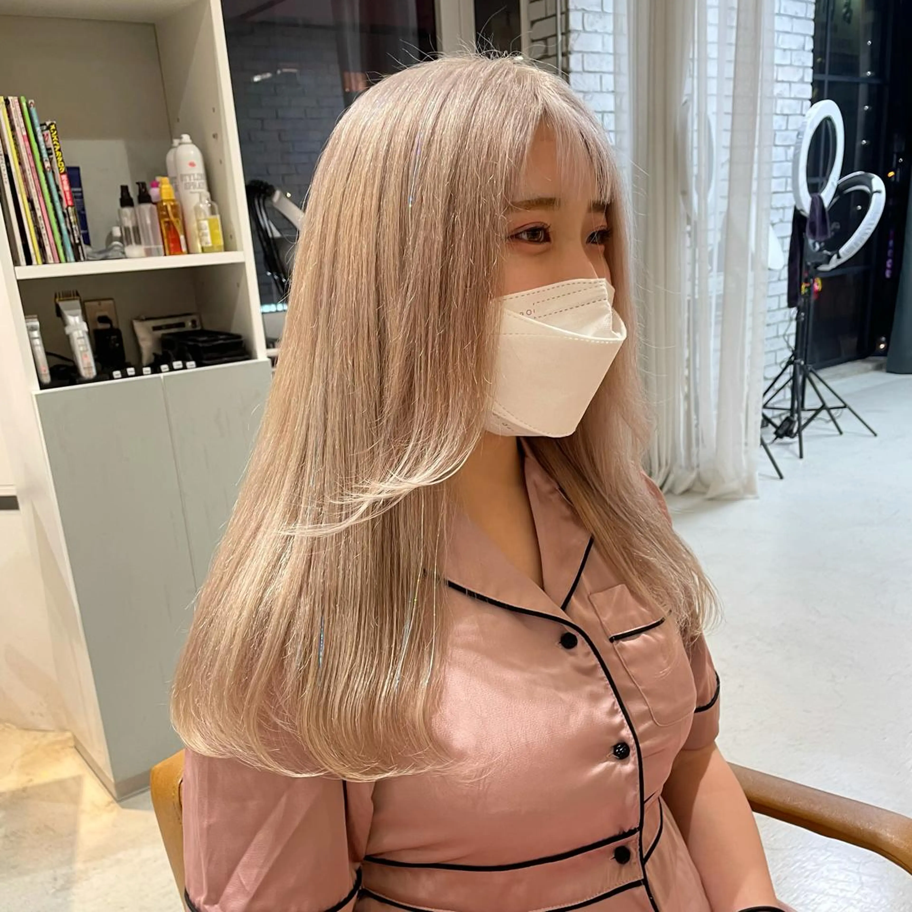 ロング カラー ブリーチ ヘアカラー 大阪韓国ヘア 🦋RINKAのヘアスタイル