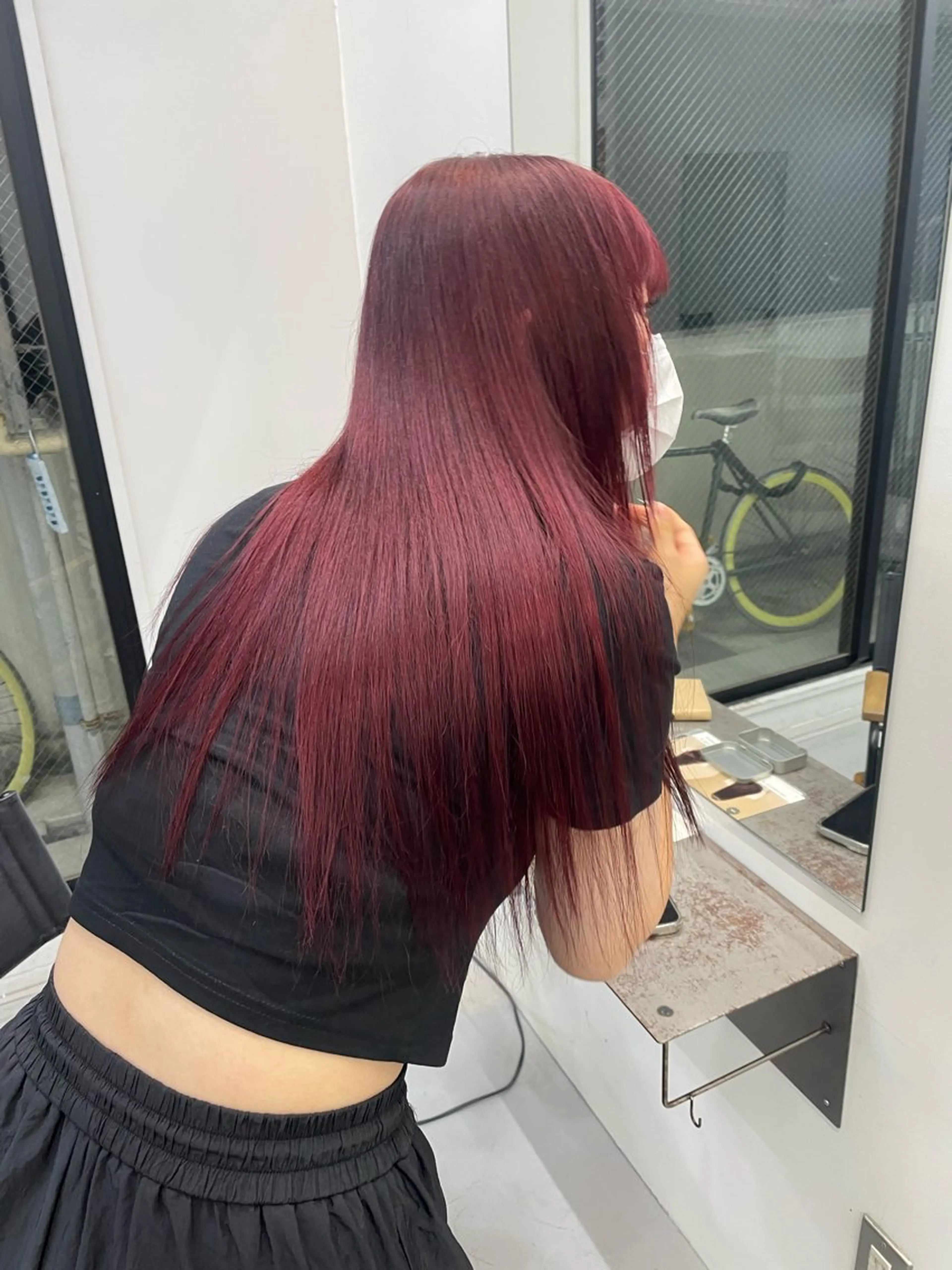 セミロング カラー ヘアカラー トリートメント カットモデル/ ハイトーン/ゆうあのヘアスタイル