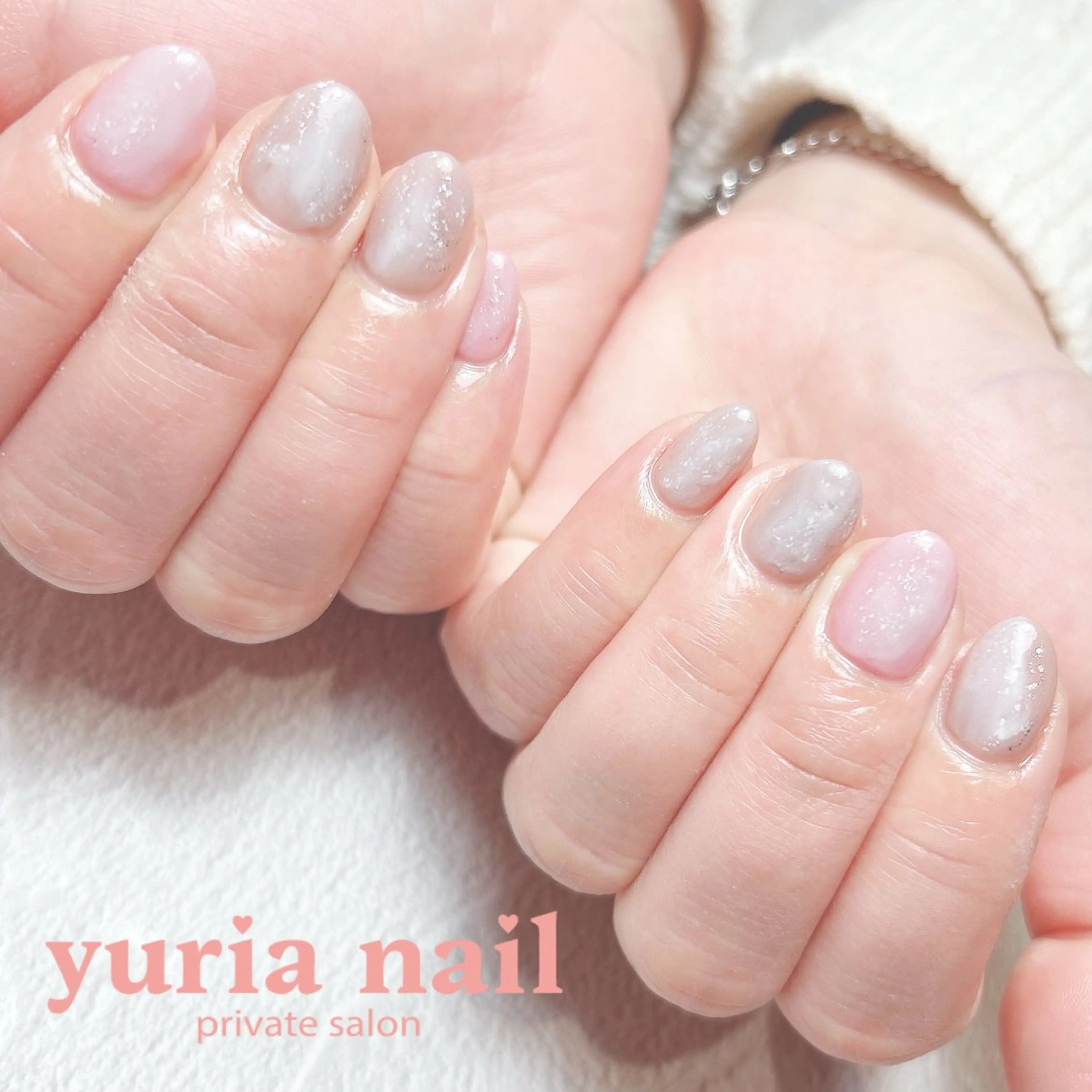 ネイル ジェルネイル ニュアンスネイル オフィスネイル ピンク ハンドネイル 小林 ゆりあのネイルデザイン