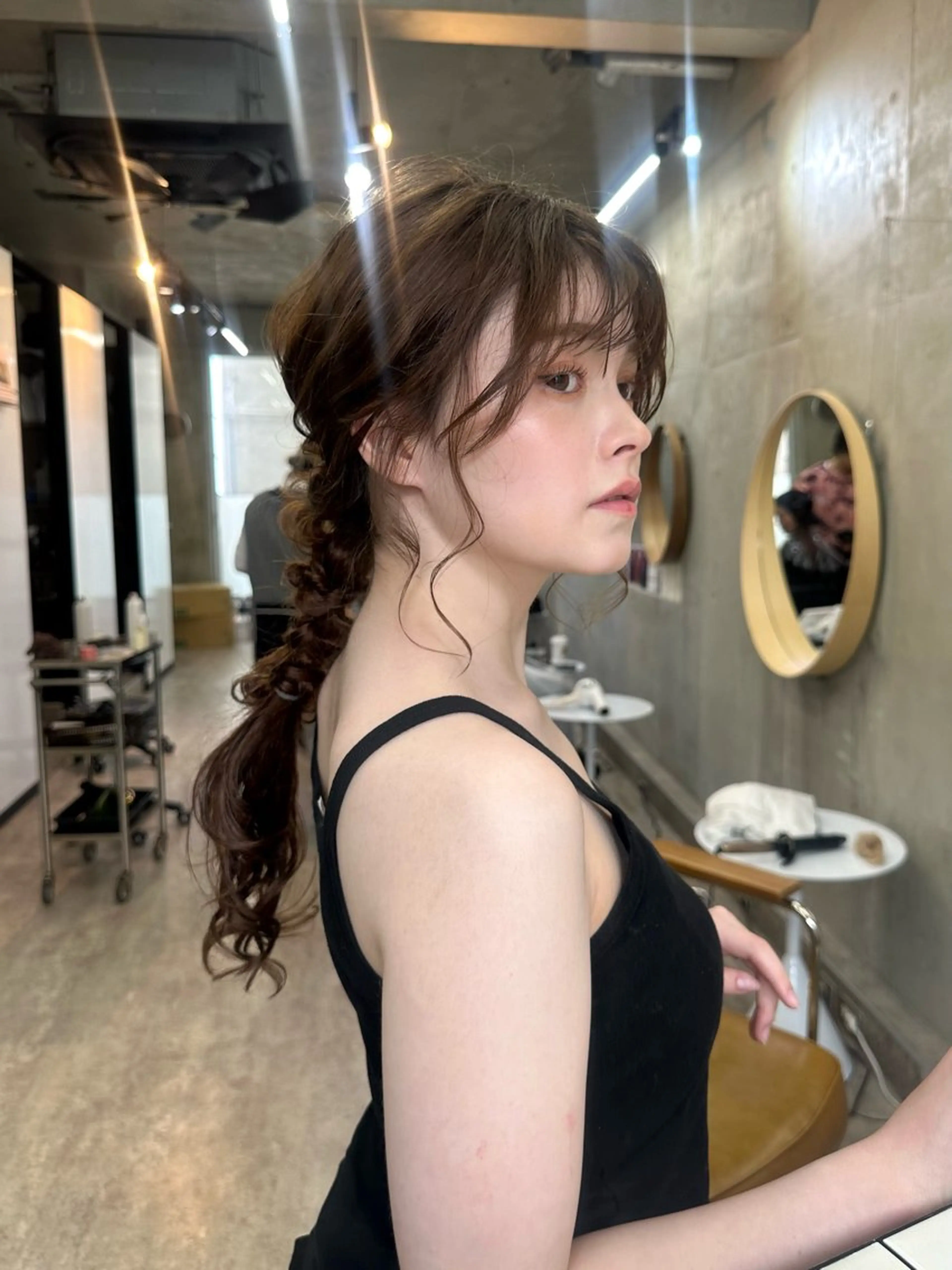 ロング カラー ヘアアレンジ ベージュカラー ブリーチ ブラウンカラー ケアブリーチ グレージュ ヘアセット カットモデル募集中 ／HARUKA🎀のヘアスタイル