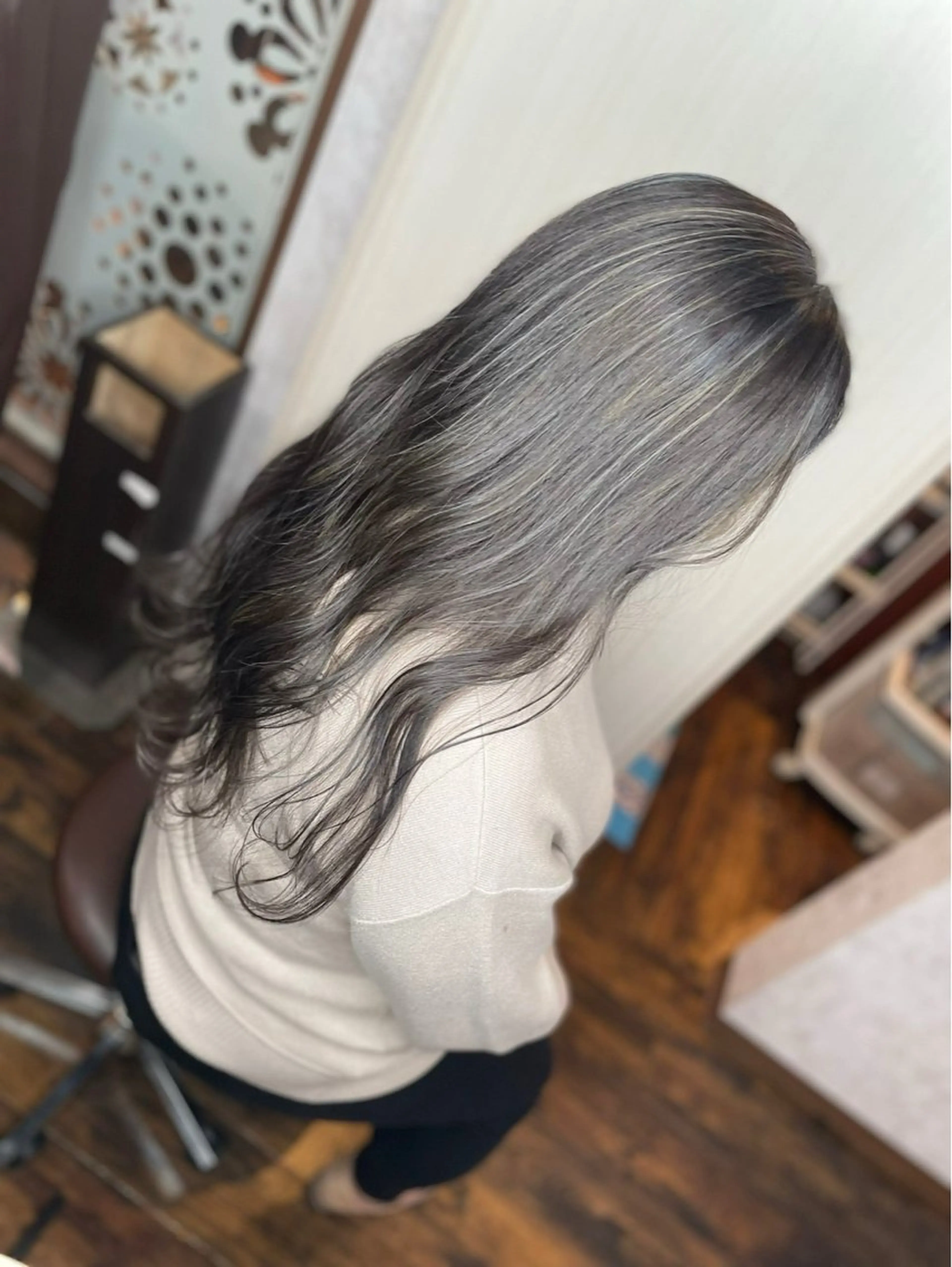 セミロング ハイライト 大橋 拓矢のヘアスタイル