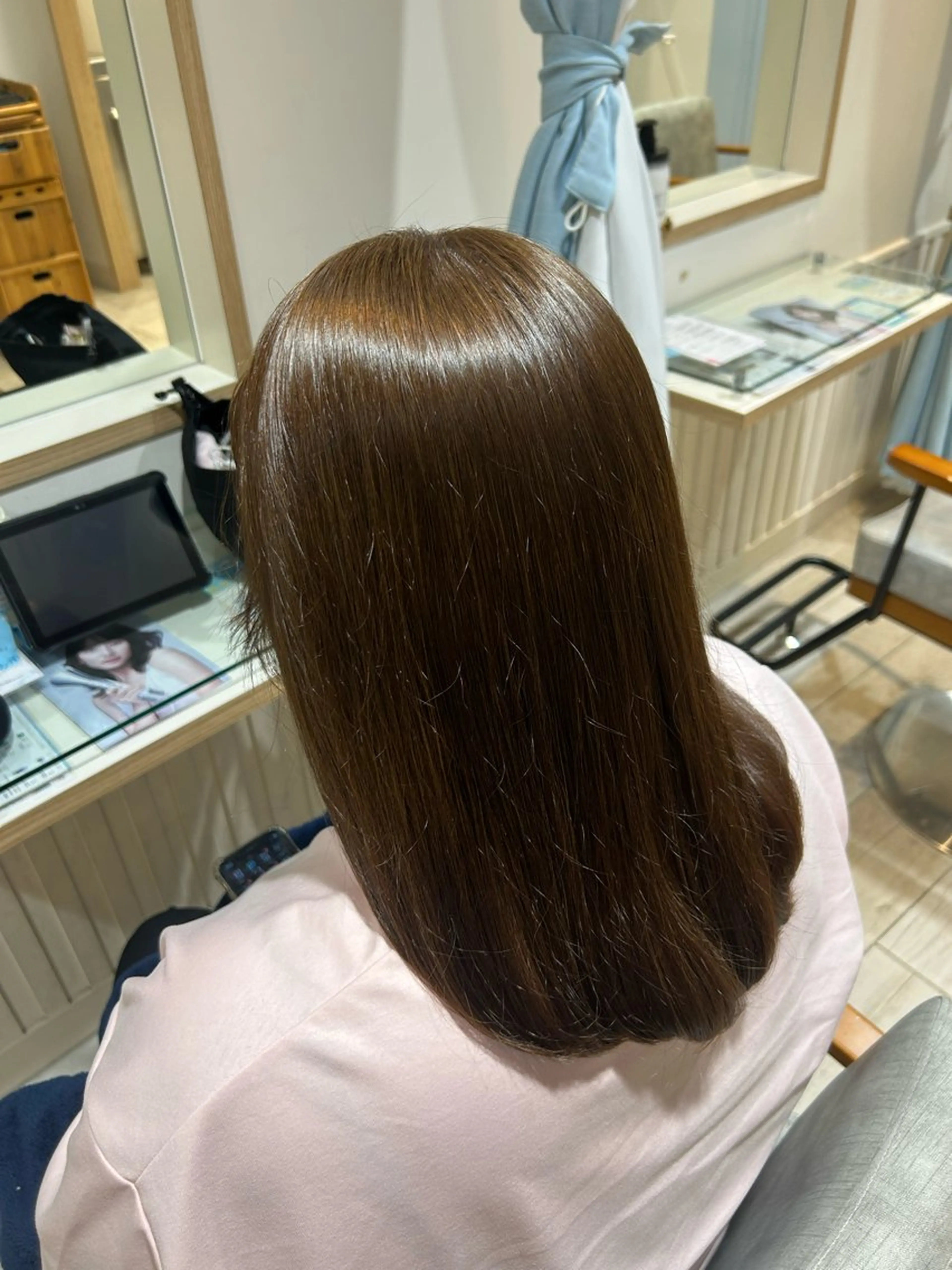 ミディアム カラー ブリーチ ブリーチなしカラー 縮毛矯正モデル募集中 ℳ𝓸ℳ𝓸のヘアスタイル