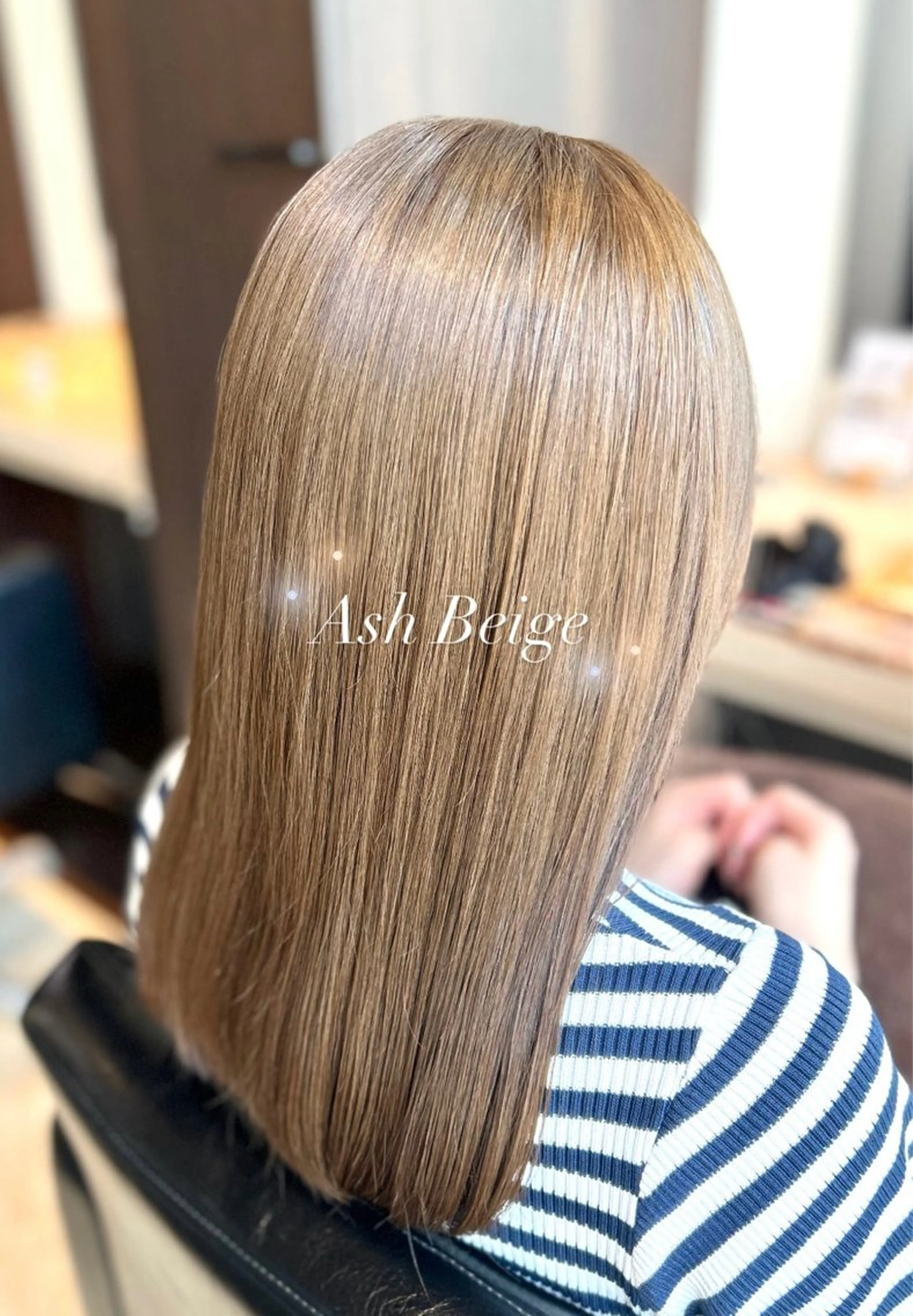 セミロング カラー アッシュ ベージュカラー 透明感カラー オレンジ ⭐️似合わせアップ ⭐️並木奏絵のヘアスタイル