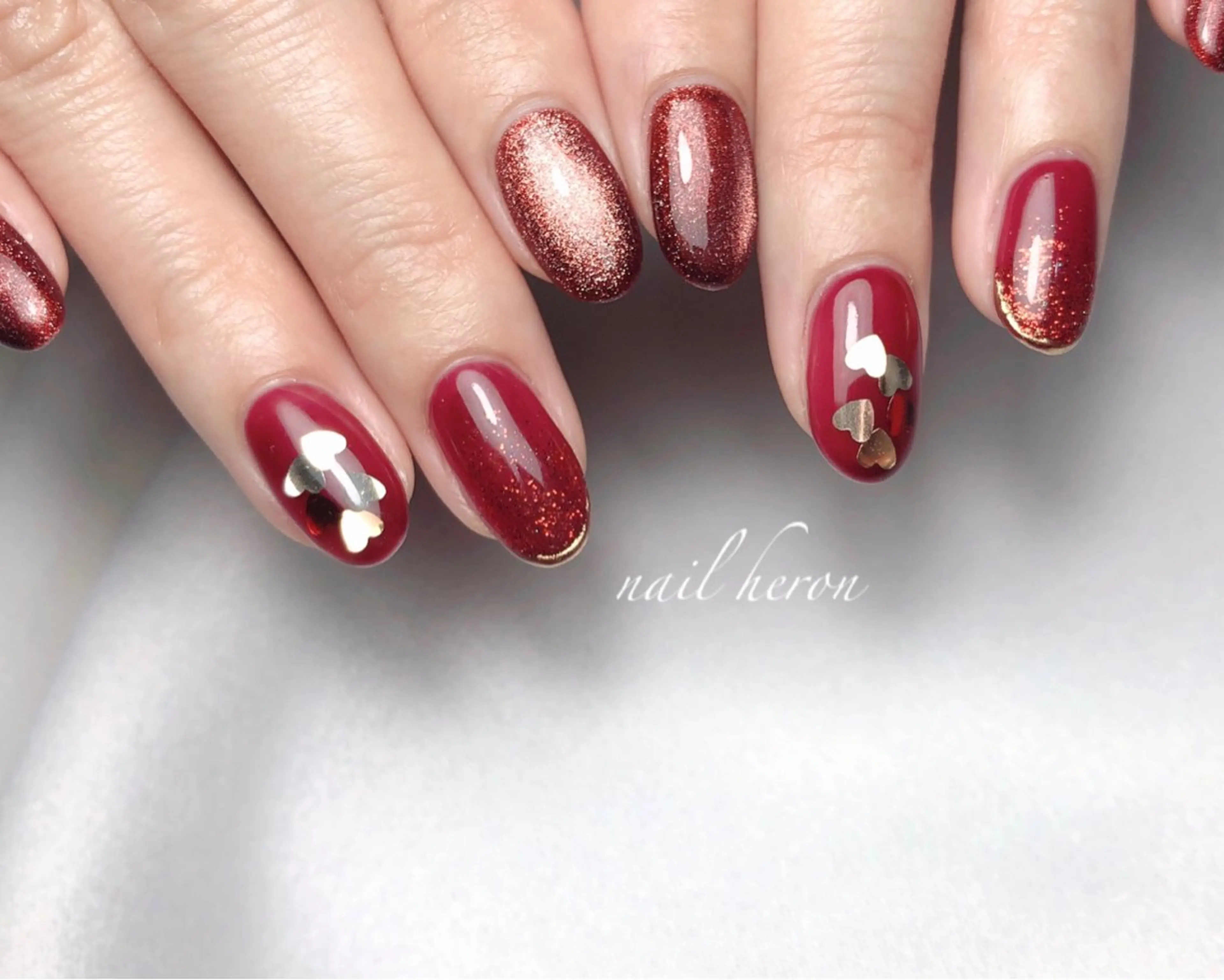 ネイル ハート ハンドネイル saki_ nail heronのネイルデザイン