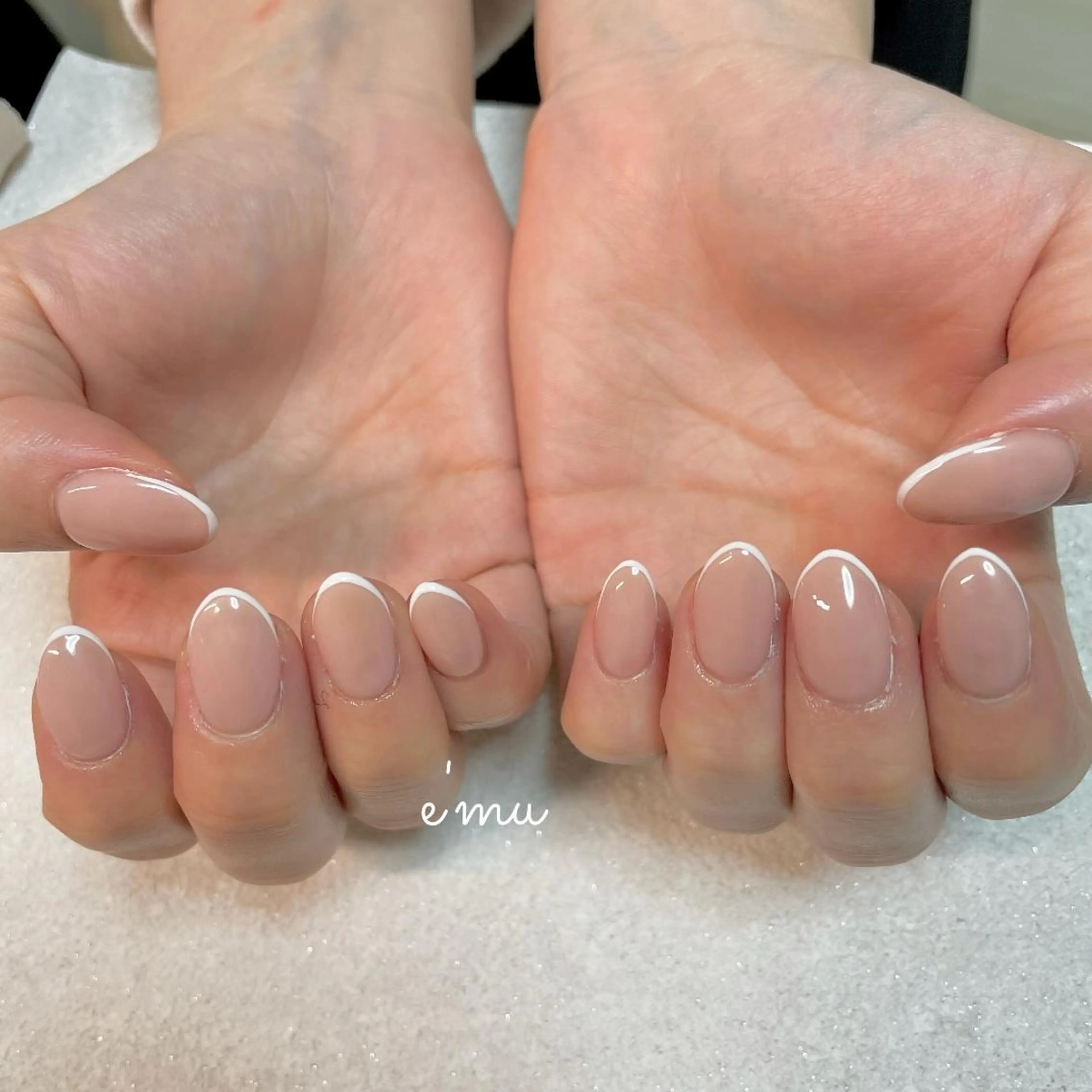 ネイル フレンチネイル オフィスネイル ハンドネイル nail salon e'mu💐のネイルデザイン