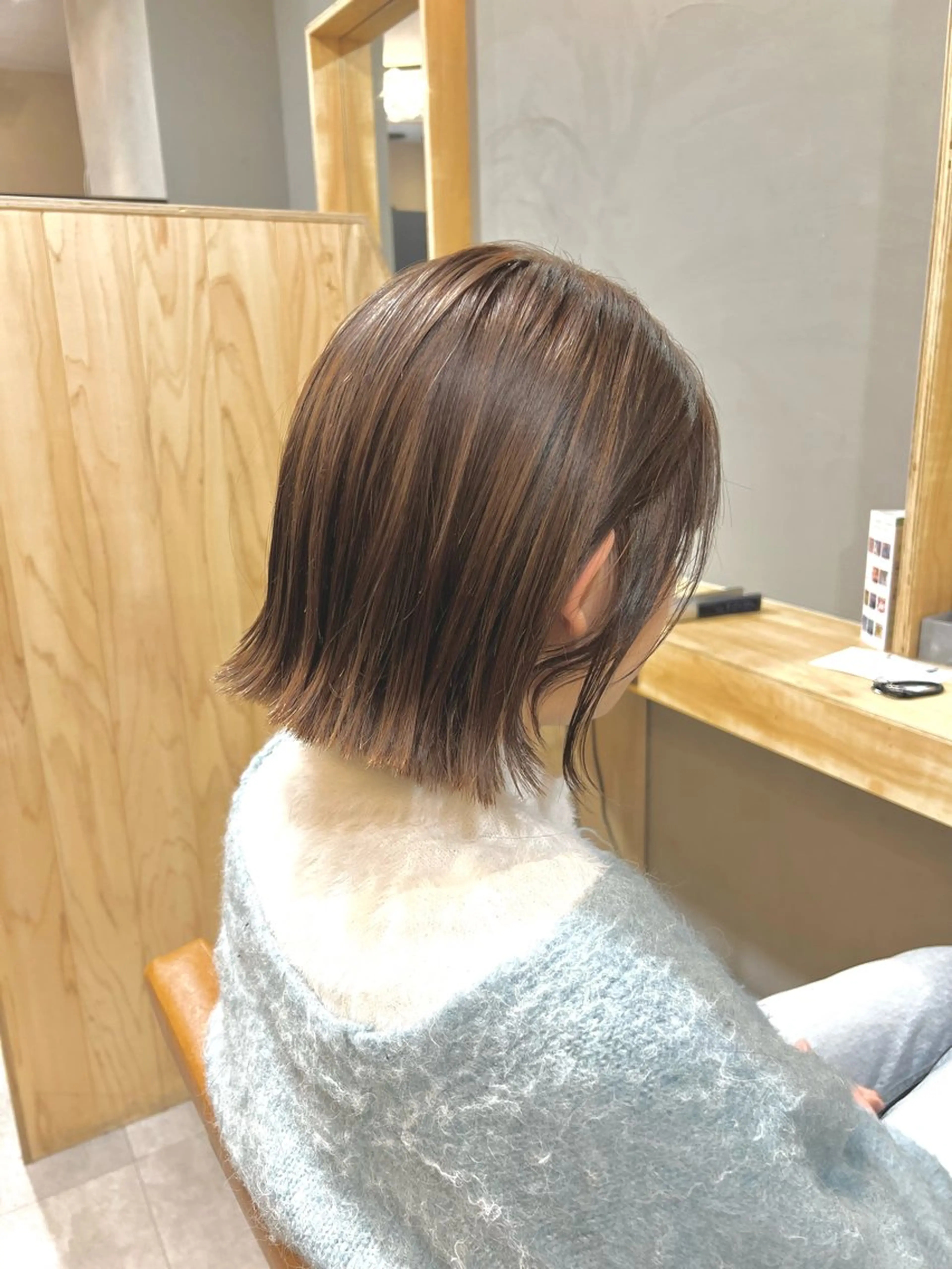 ショート カラー 切りっぱなしボブ ボブ 神戸ボブ✂️ ioe三宮/田 伸佳のヘアスタイル