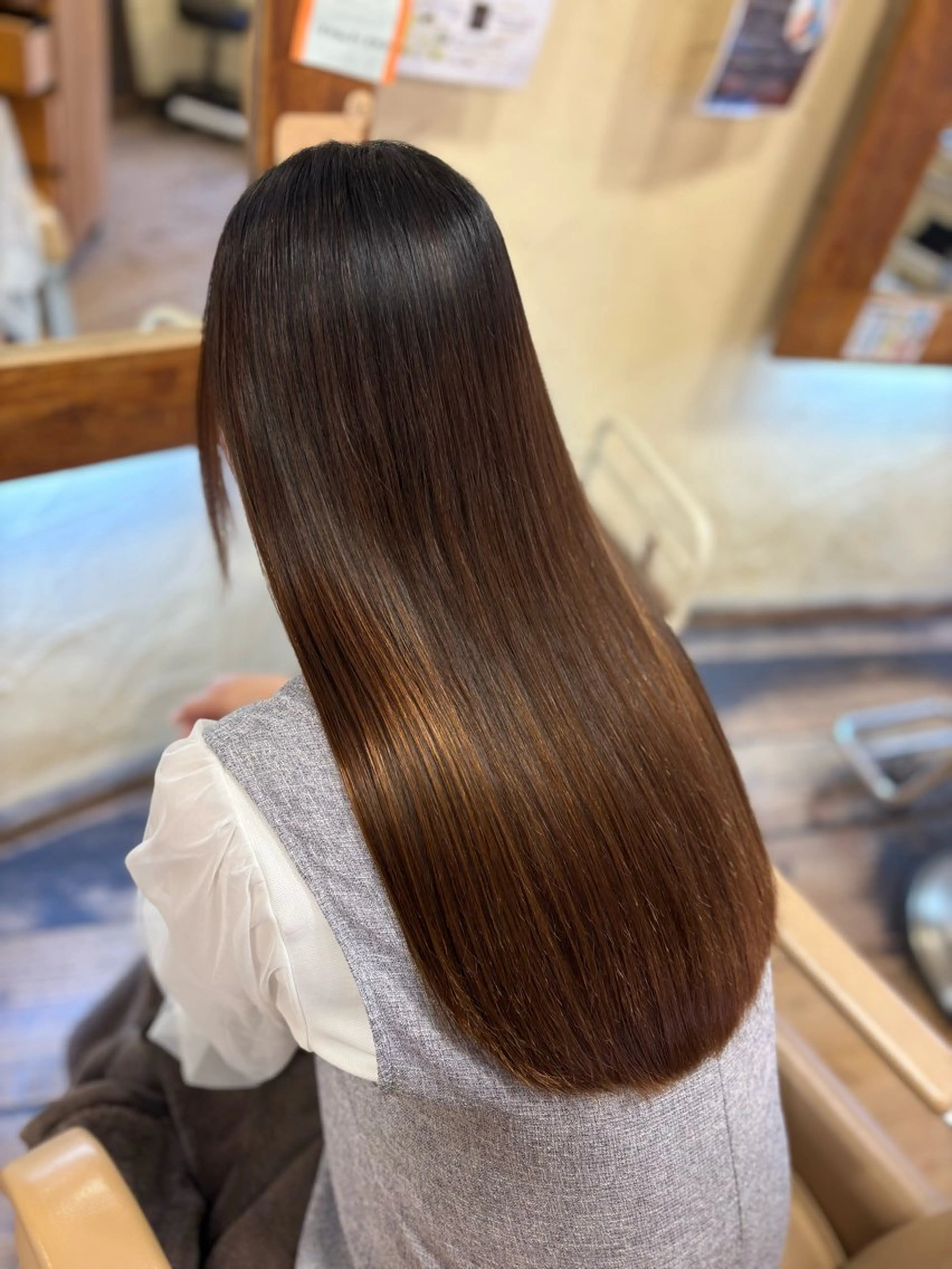 ロング カット 縮毛矯正 柘植 雅大のヘアスタイル