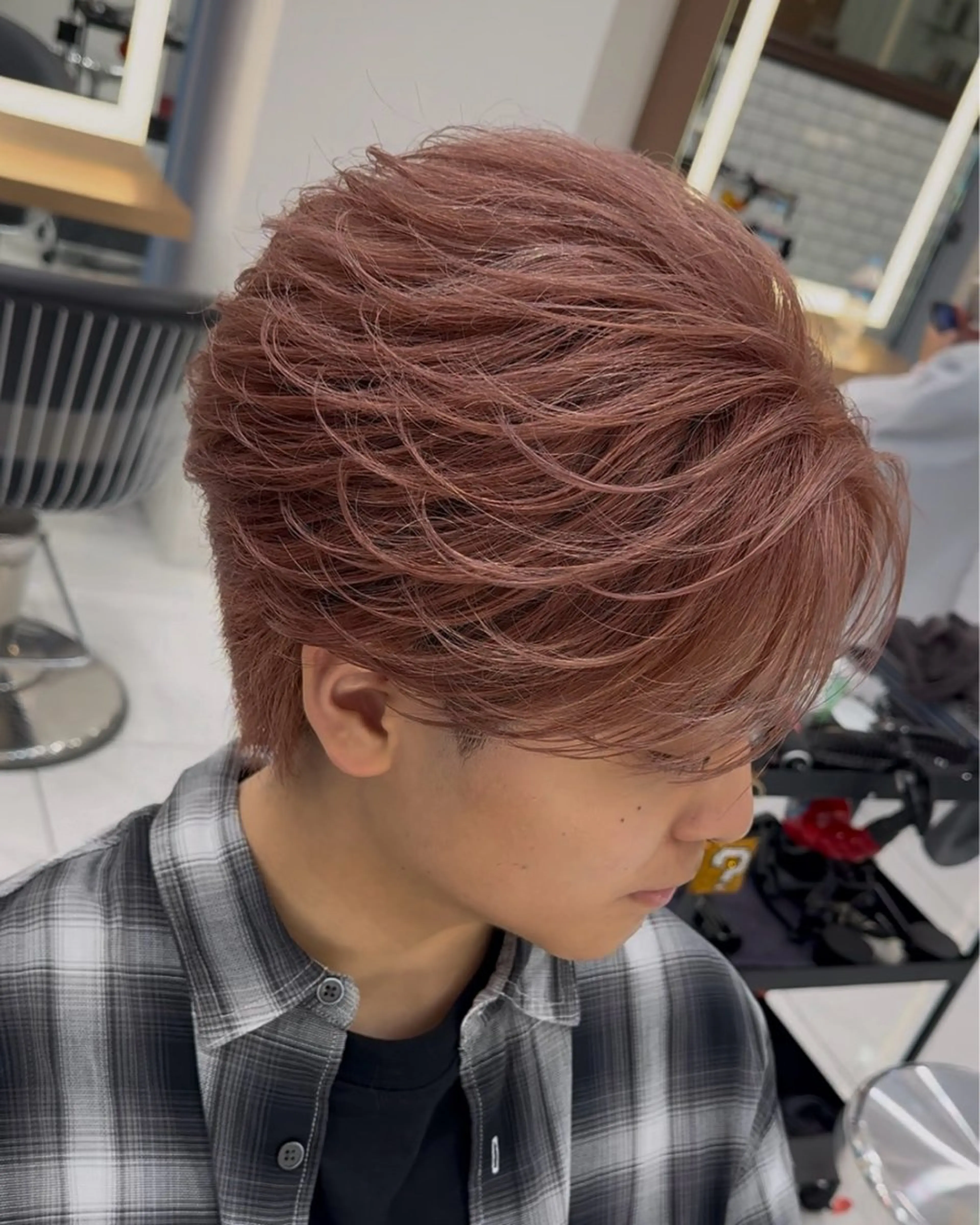 カラー メンズ メンズブリーチ センターパート ブリーチ 菅野心悠/ メンズヘア/センターのヘアスタイル