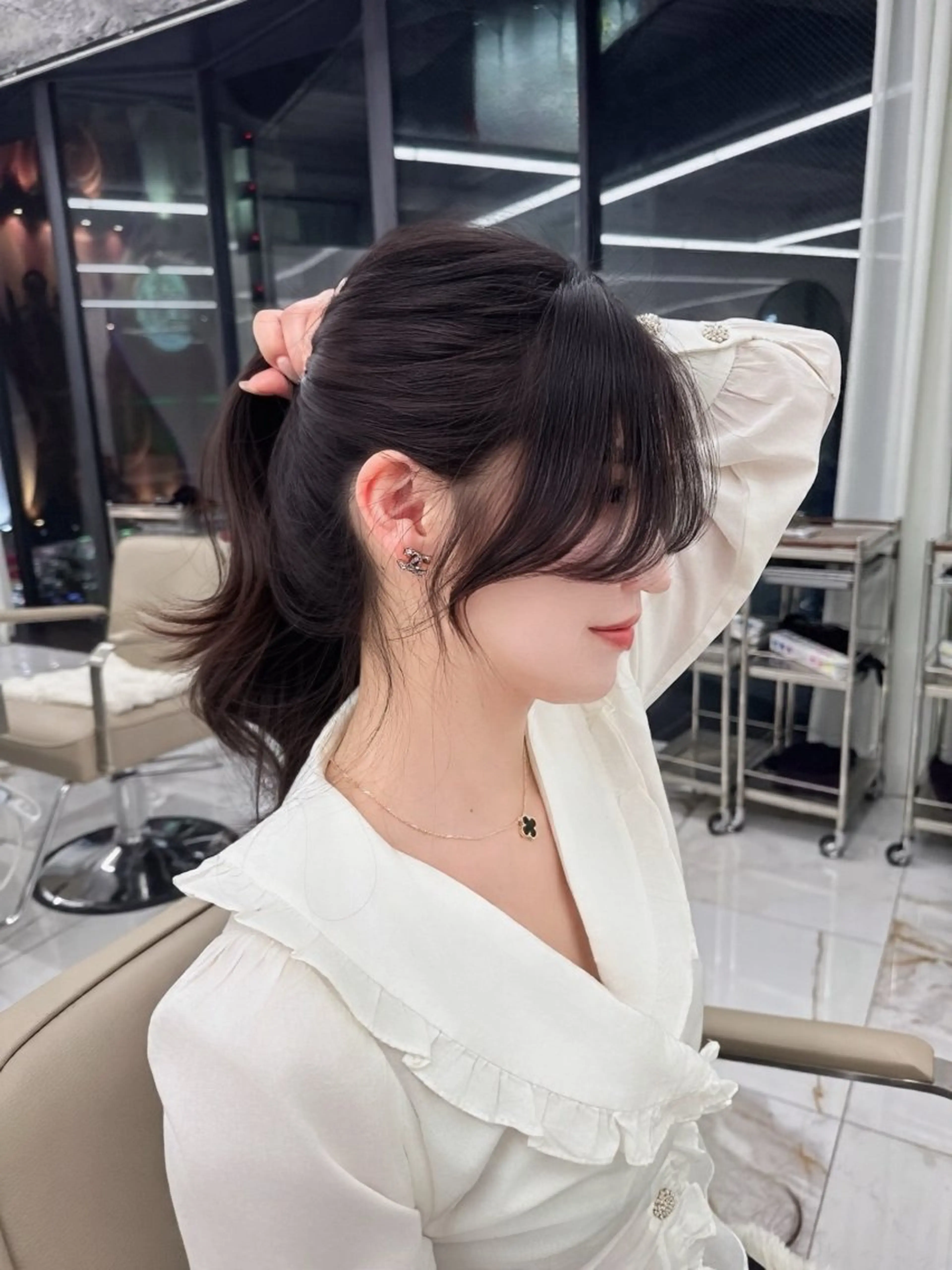 ロング のり🐼顔まわり/ 韓国/レイヤーカットのヘアスタイル