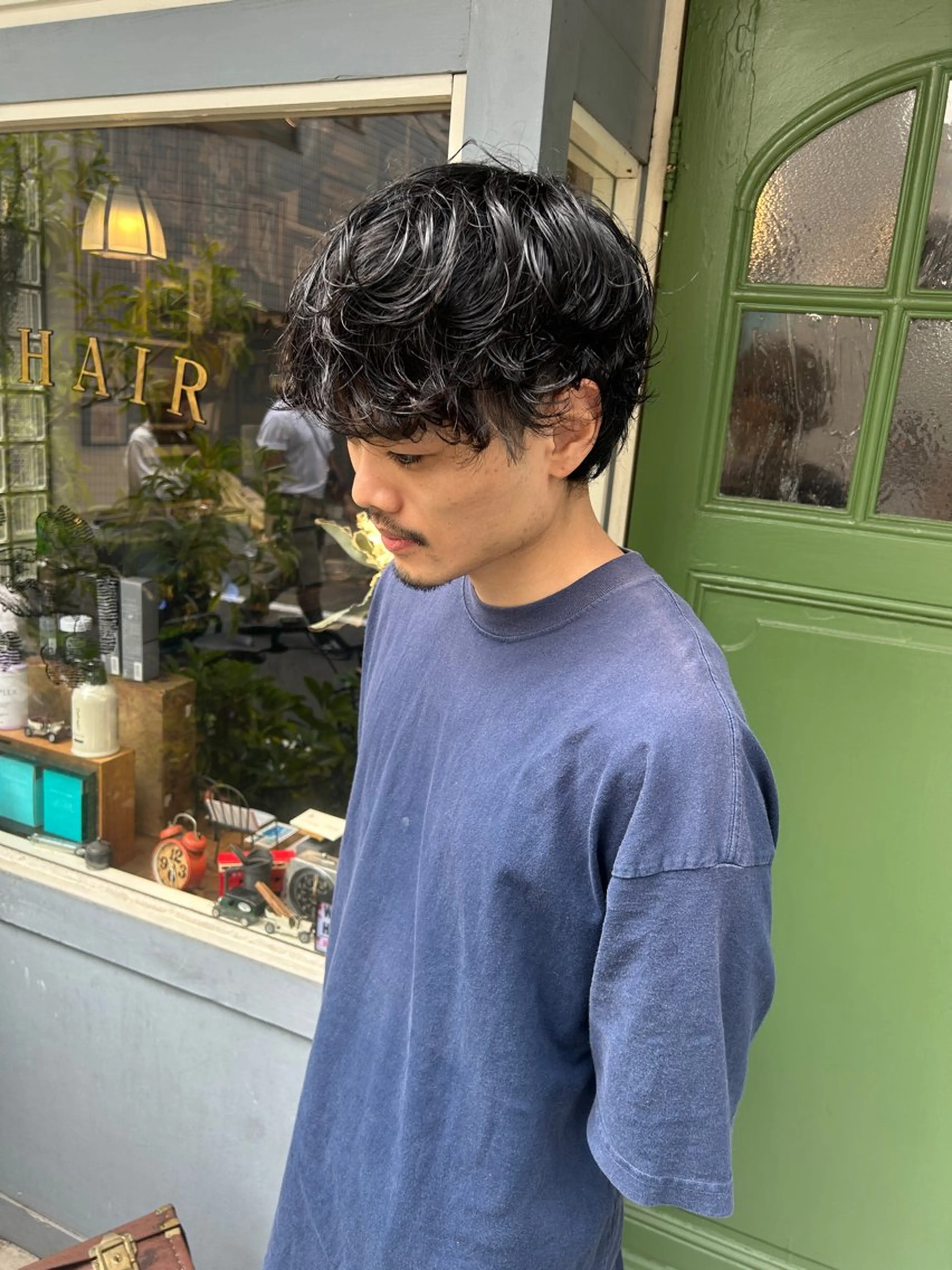 ショート パーマ メンズ カット パーマ 清水千優/パーマ/透 明感カラー/メンズのヘアスタイル