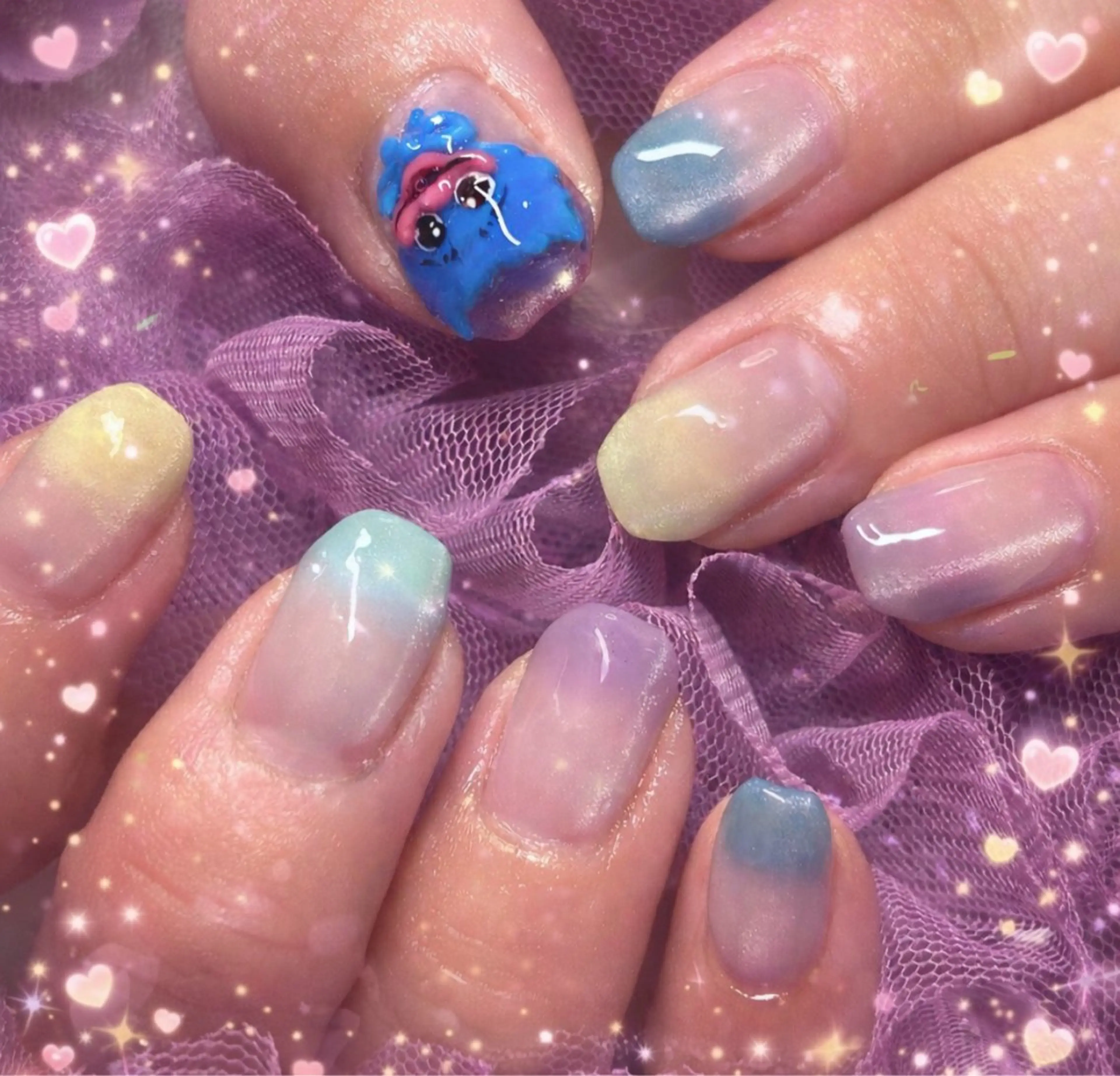 ネイル マグネットネイル 春ネイル ワンホンネイル miminon 自宅ネイルサロンのネイルデザイン