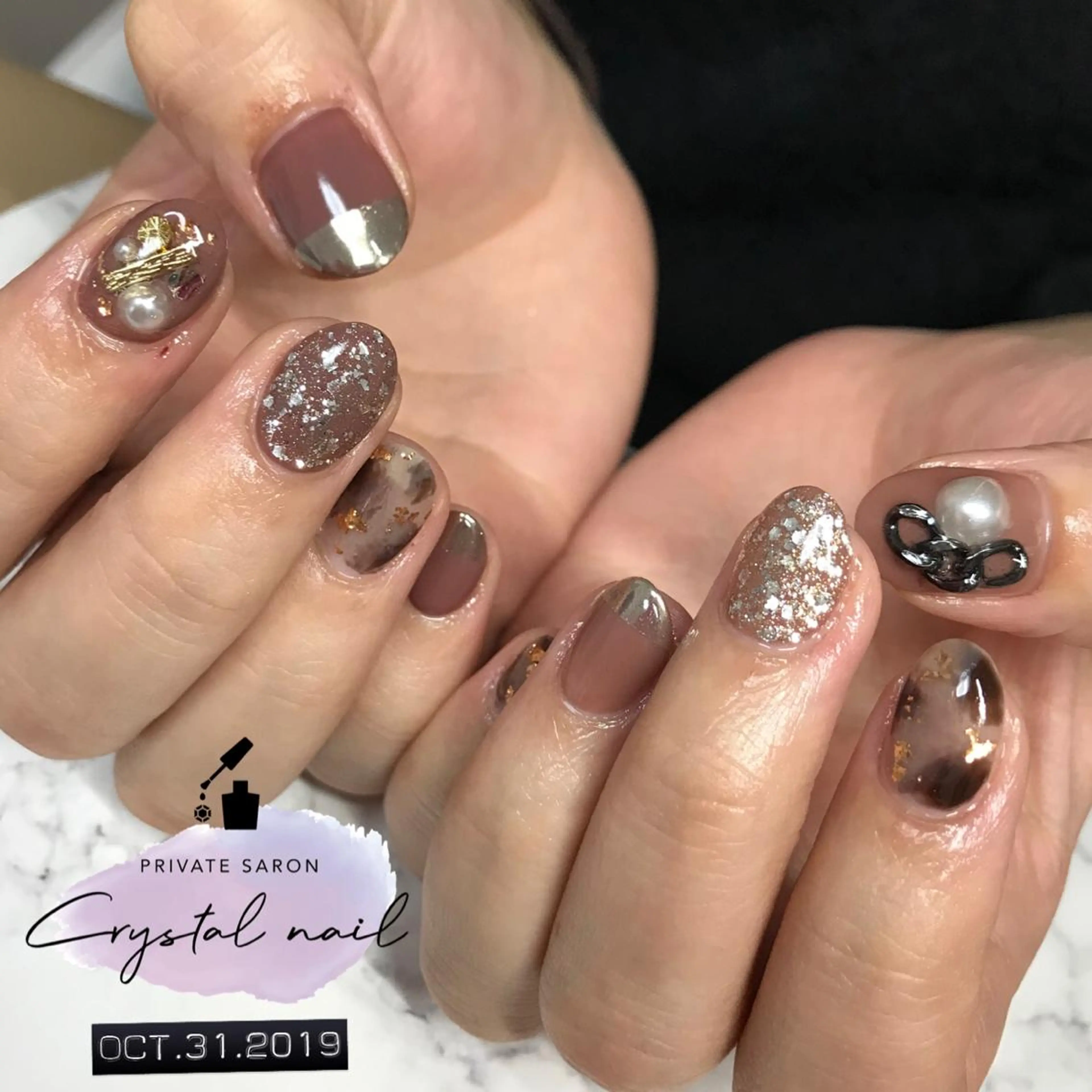 ネイル アニマル柄 ニュアンスネイル ハンドネイル SCENERY NAILのネイルデザイン