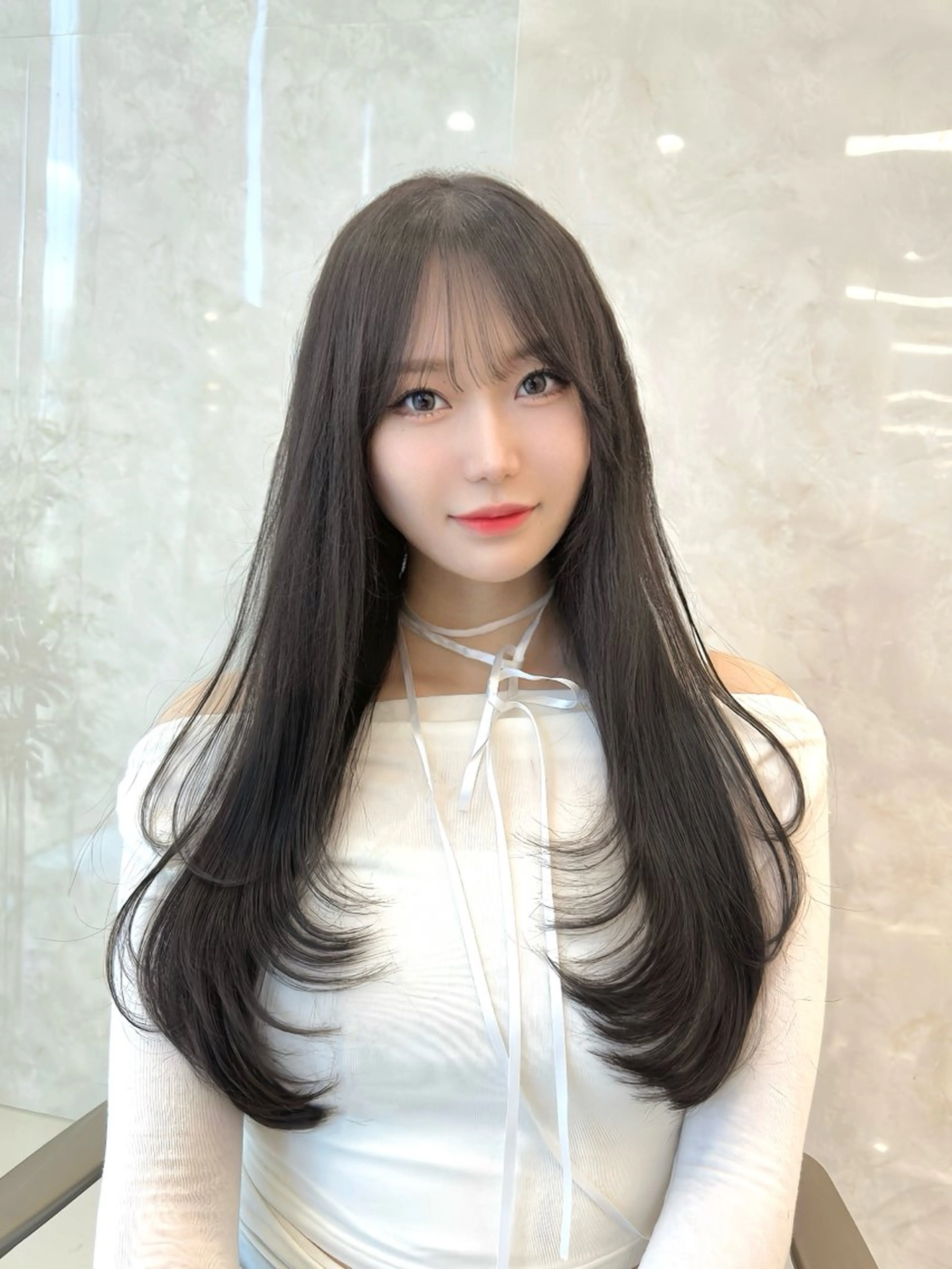 ロング カラー 透明感カラー 似合わせ/レイヤー /顔まわり/池田歩樹のヘアスタイル