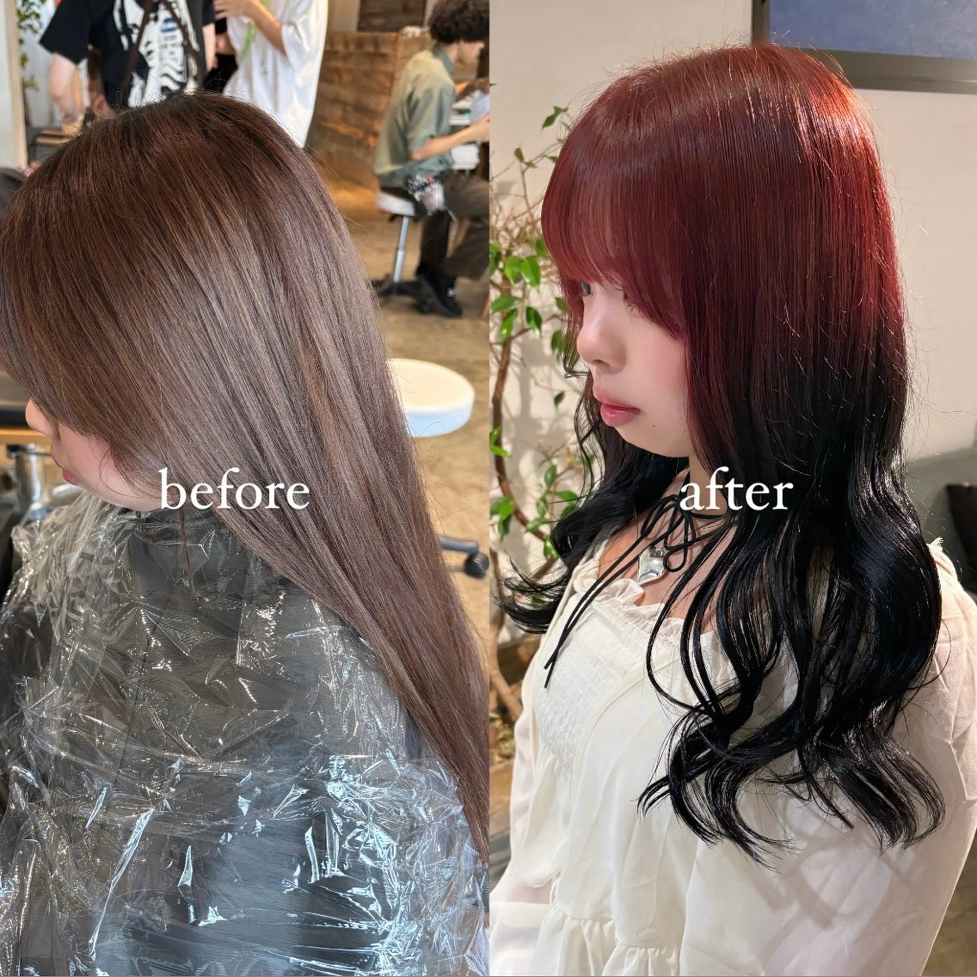 ロング カラー ブリーチ デザインカラー ダブルカラー グラデーションカラー ブリーチなしカラー 暖色カラー🍒 ケアブリーチ/akiのヘアスタイル