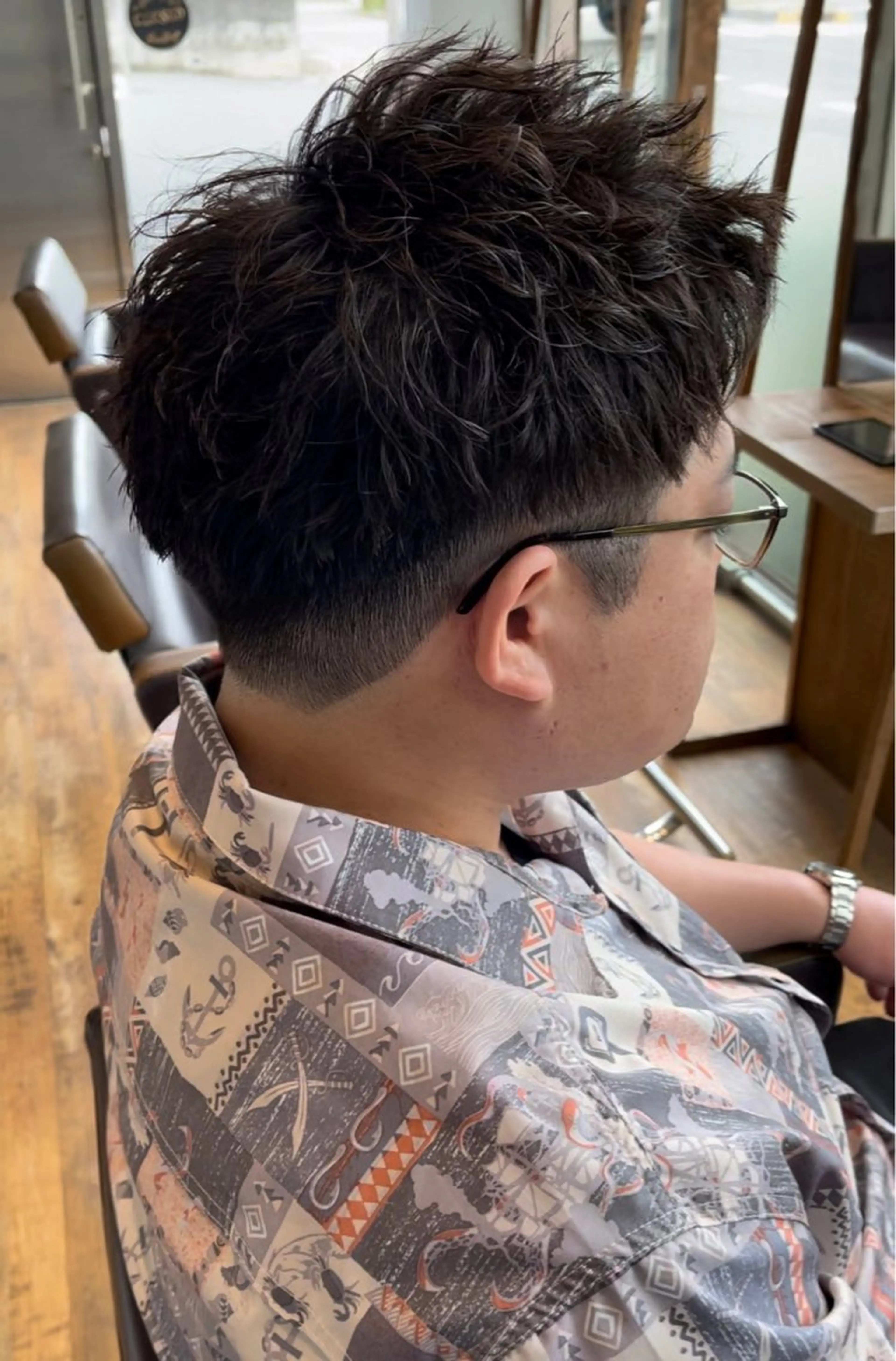 パーマ メンズ アップバング メンズパーマ 刈り上げ 波巻きパーマ CUORE HAIR ange水戸所属・🌟パーマリスト 鈴木雄大🌟のヘアスタイル