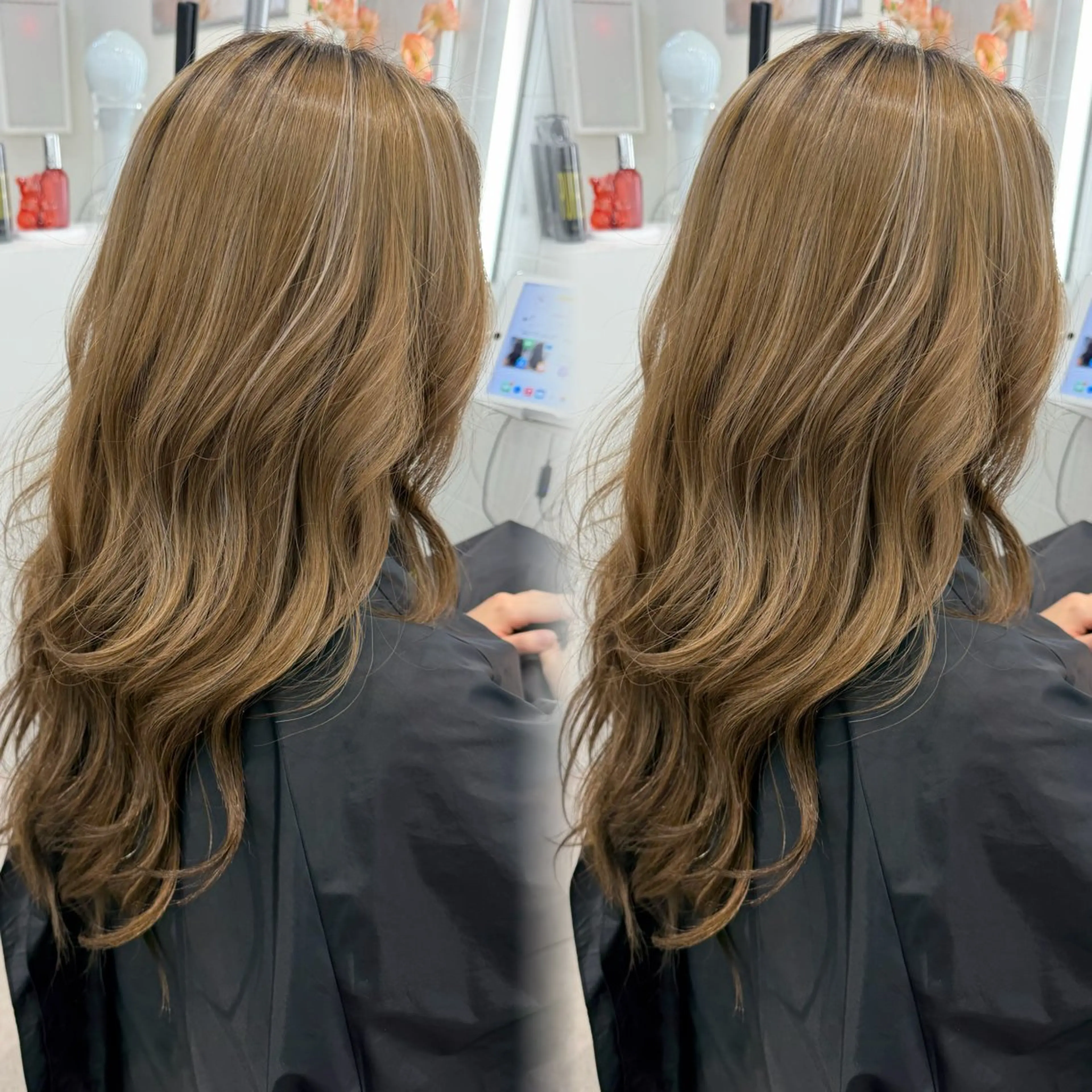 ロング カラー ベージュカラー ハイライトカラー ハイライト カット ヘアカラー トリートメント 表参道/ハイライト バレイヤージュのヘアスタイル