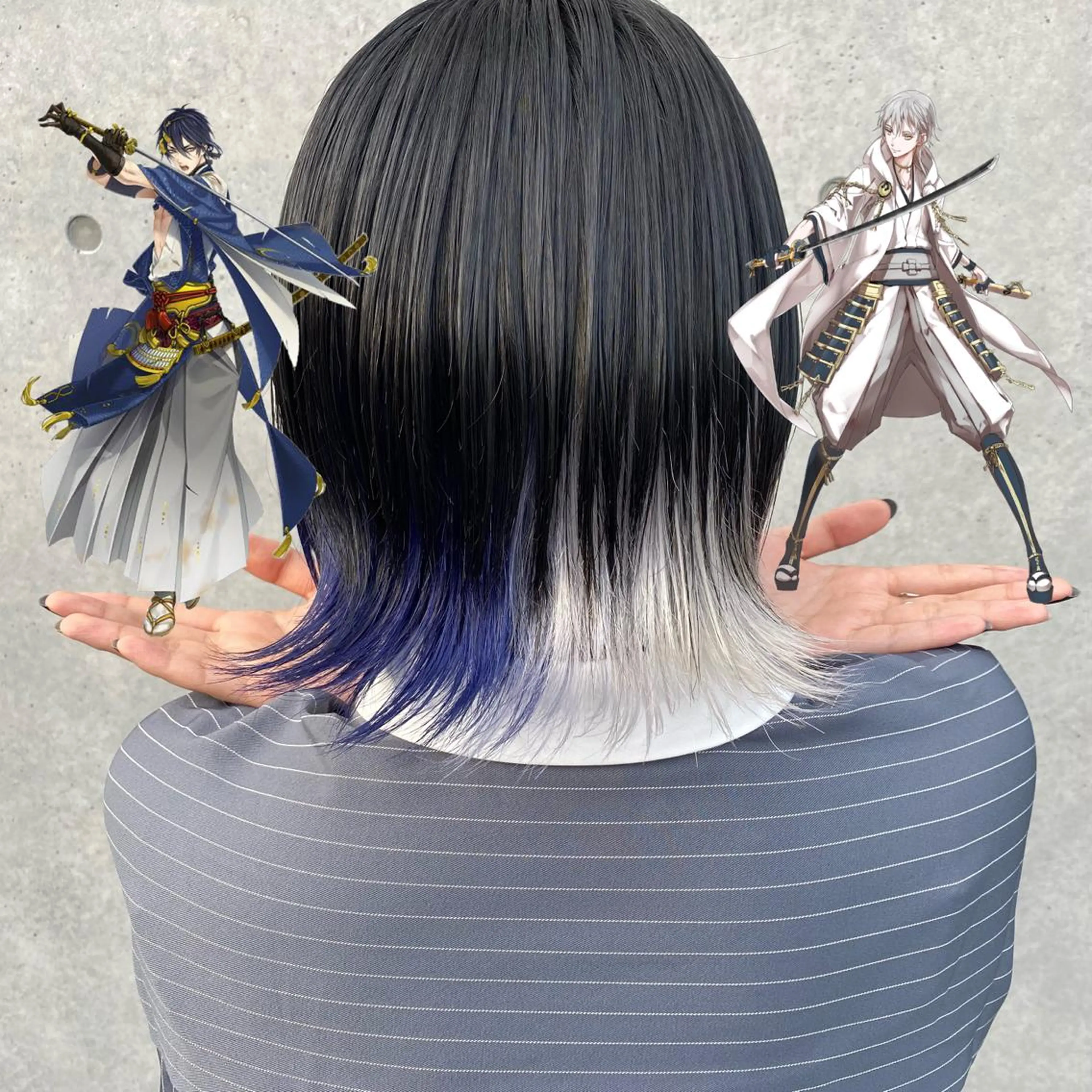 ミディアム カラー ヘアアレンジ イヤリングカラー インナーカラー ウルフカット 渋谷の人のヘアスタイル