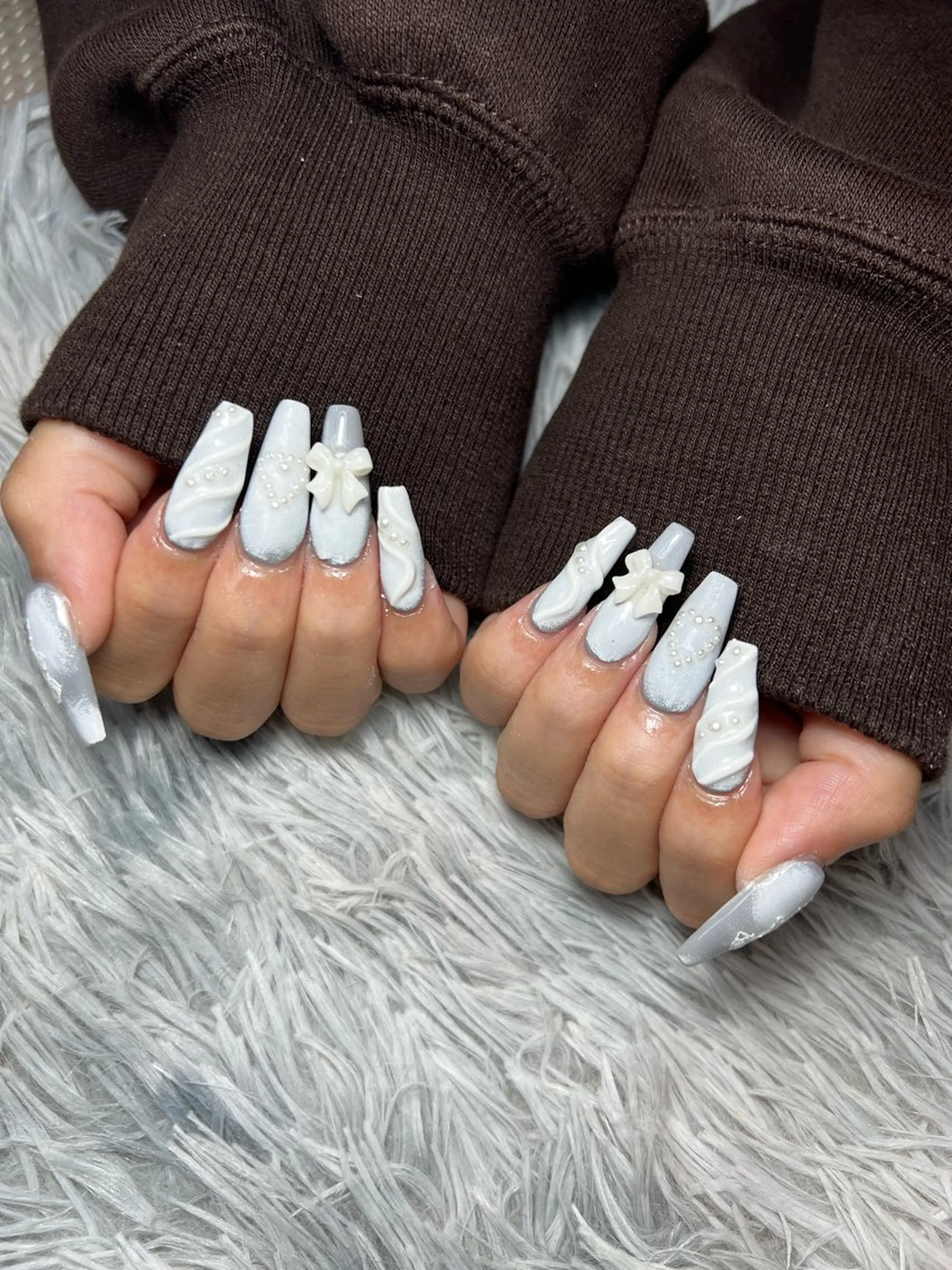 ネイル アートネイル クリアネイル 持ち込み ぷっくりネイル スカルプネイル ハンドネイル シェヌネイル JURAのネイルデザイン