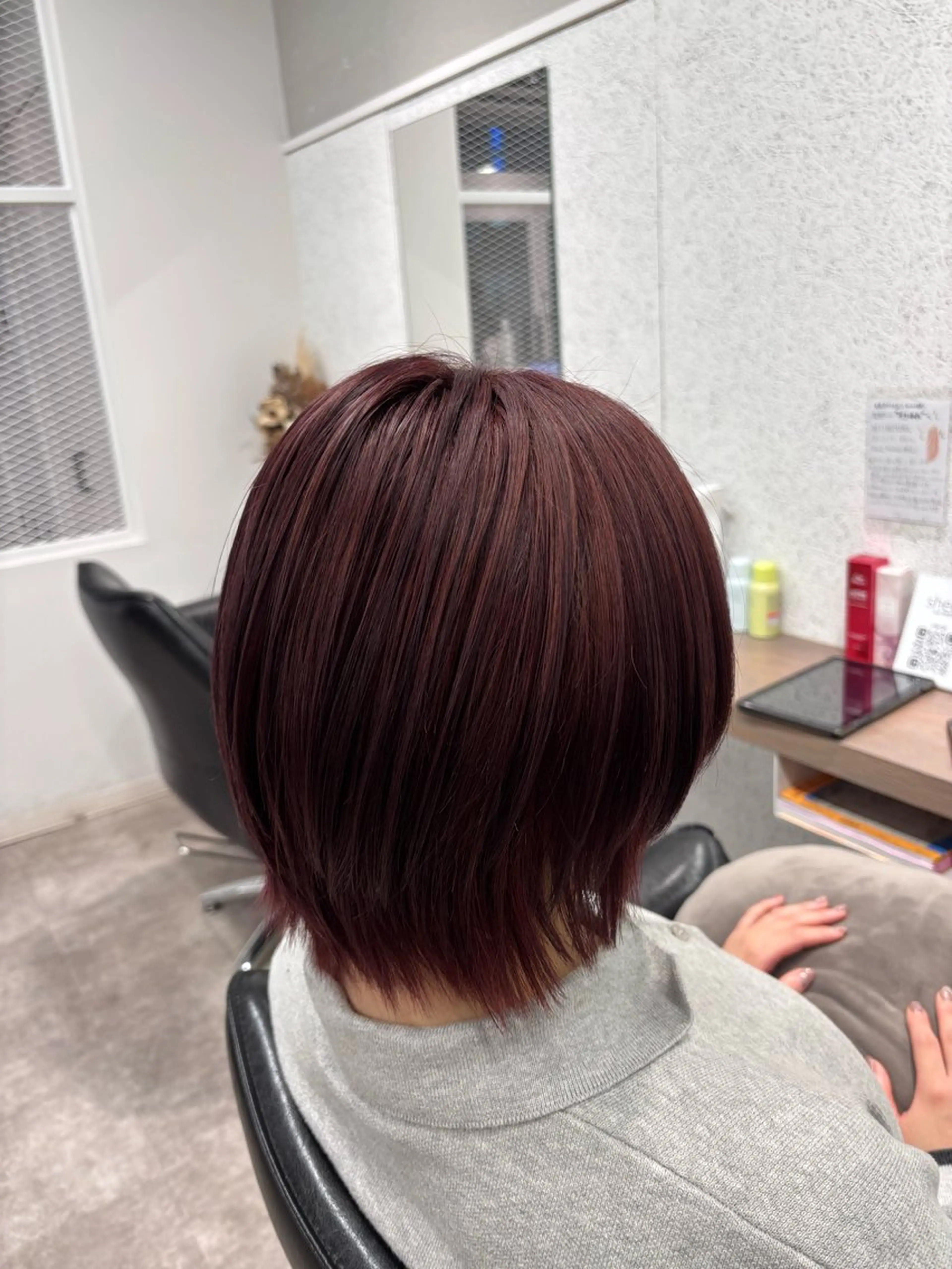 ミディアム カラー ブリーチ カット ヘアカラー トリートメント ボブ/透明感カラー/ 髪質改善/🌙/ルナのヘアスタイル