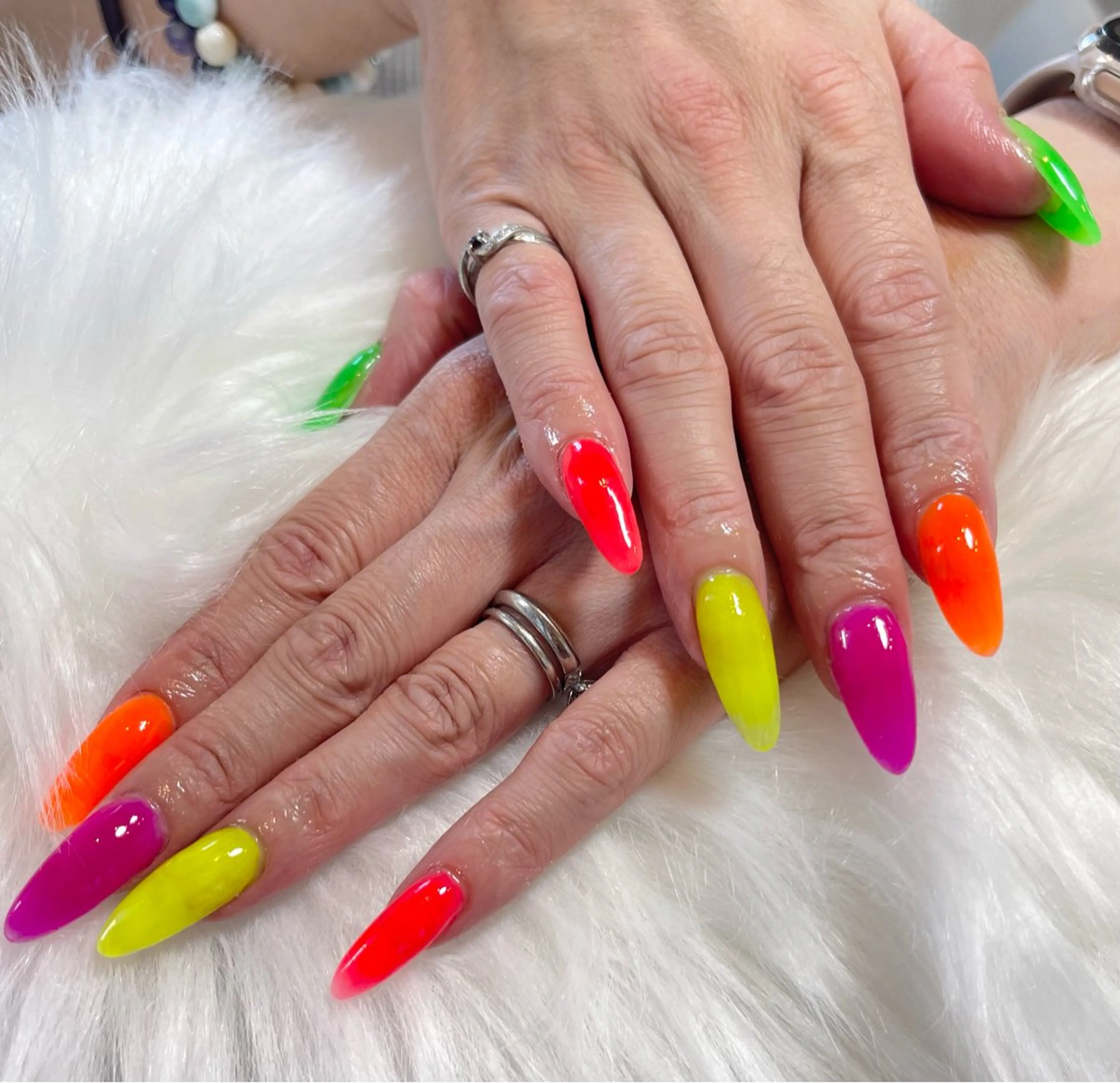 ネイル スカルプネイル 夏ネイル おうちサロン by maururuのネイルデザイン