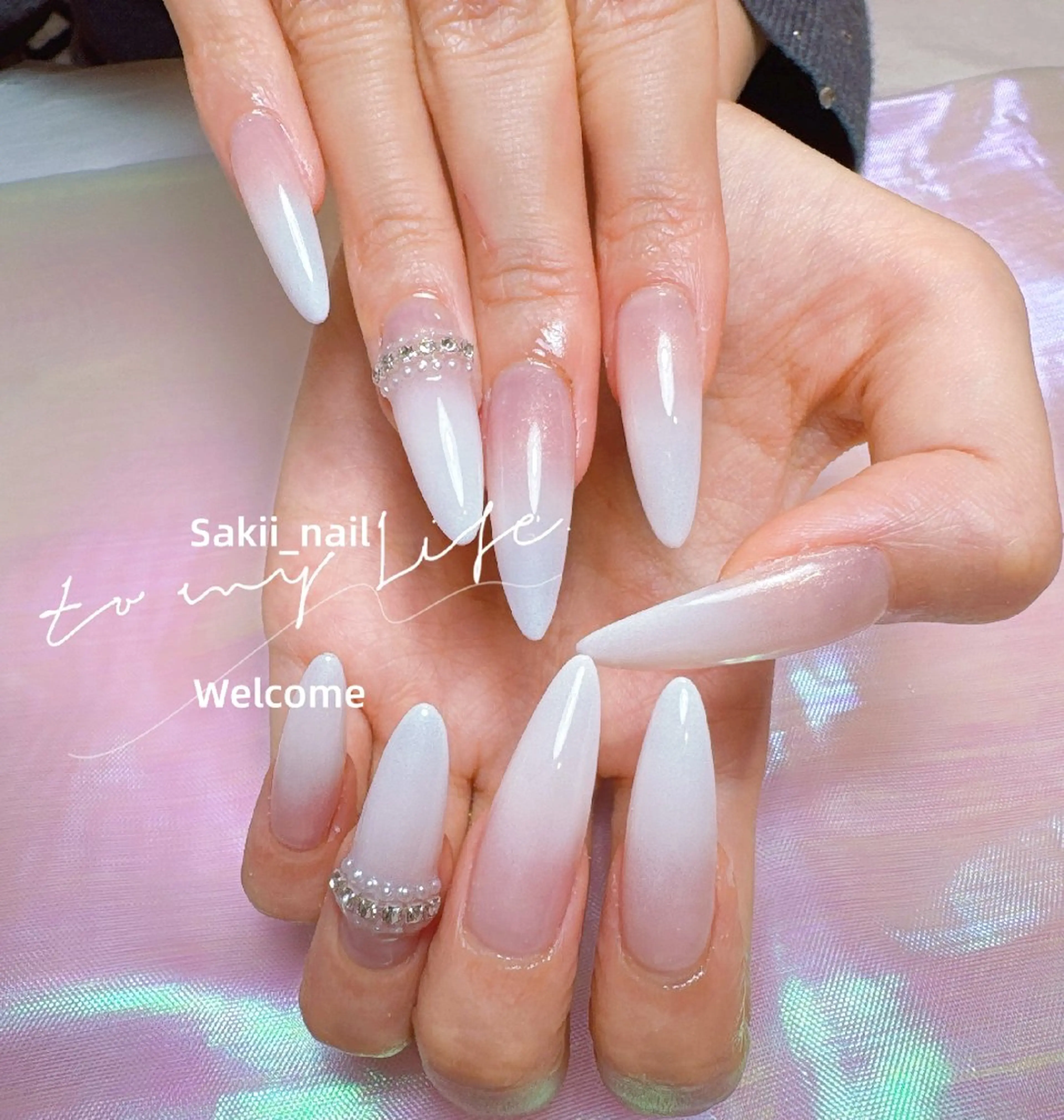 ネイル 長さ出し ネイルチップ ハンドネイル sakii_nail 池袋のネイルデザイン