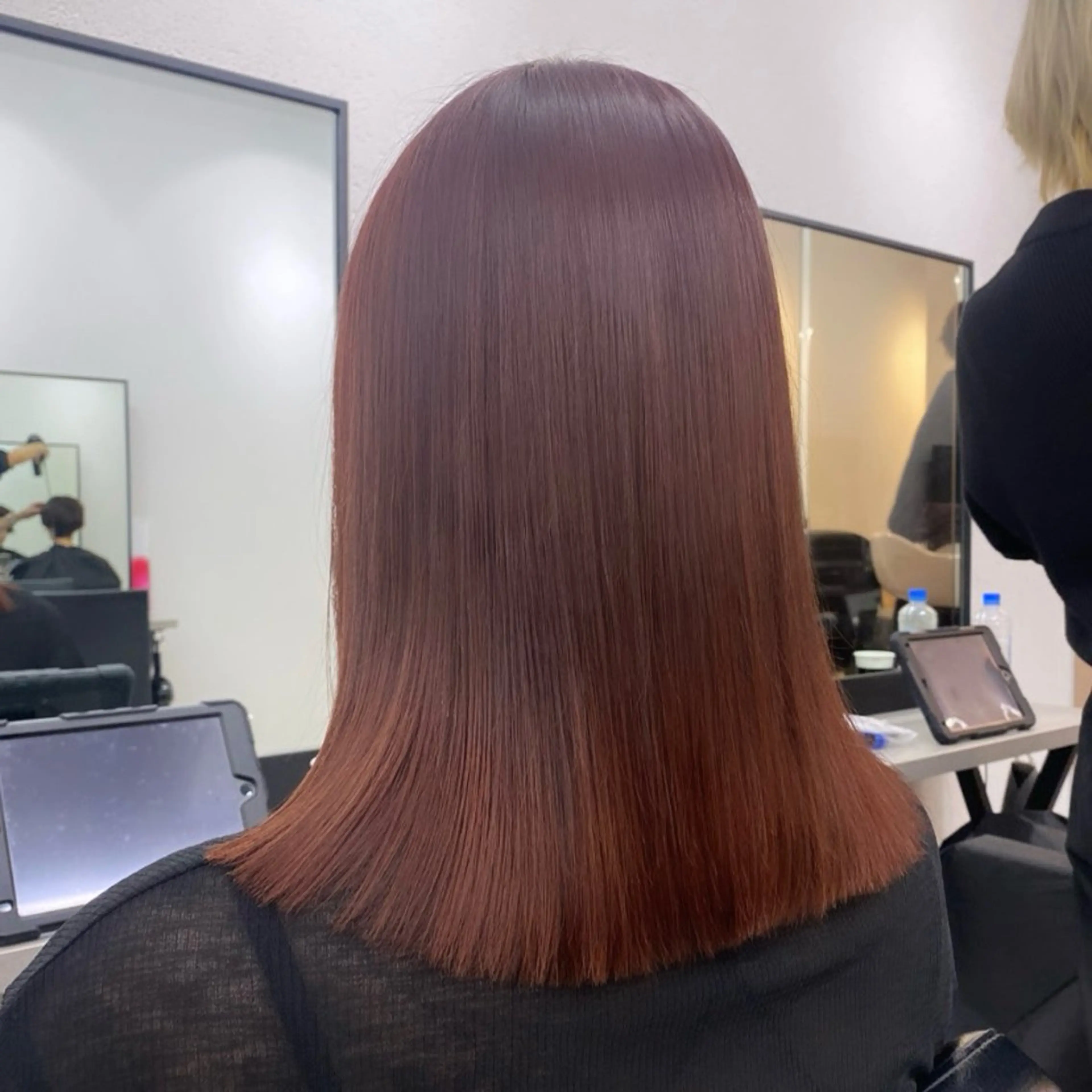 ミディアム カラー アッシュ ベージュカラー 黒髪 ブルーカラー ブルーブラック カット ヘアカラー トリートメント ヘッドスパ ヘアセット 透明感/韓国風 🤍moeka🤍のヘアスタイル