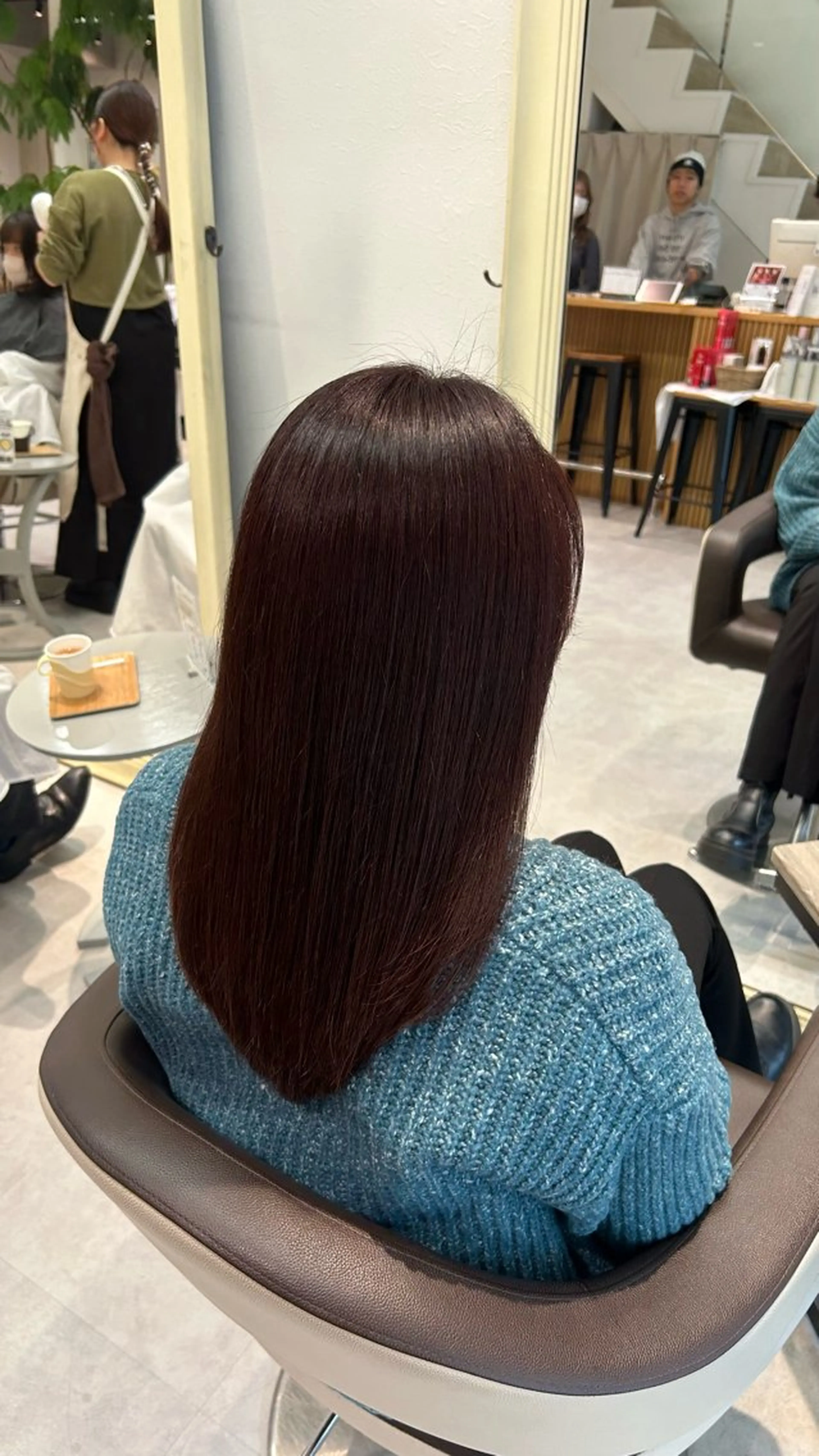 セミロング 縮毛矯正/ブリーチ 無しWカラーのヘアスタイル