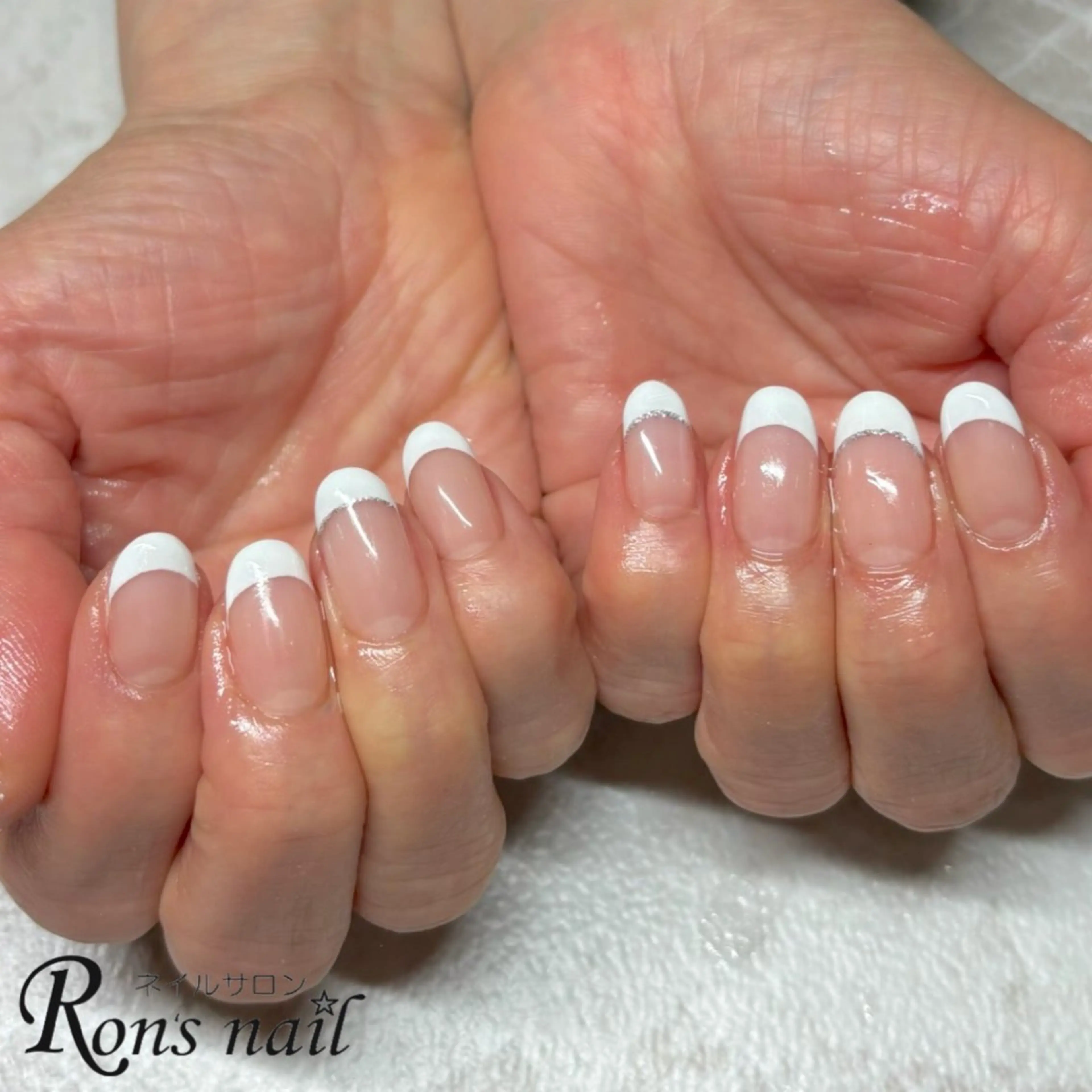 ネイル フレンチネイル Ron's nail 笹岡のネイルデザイン