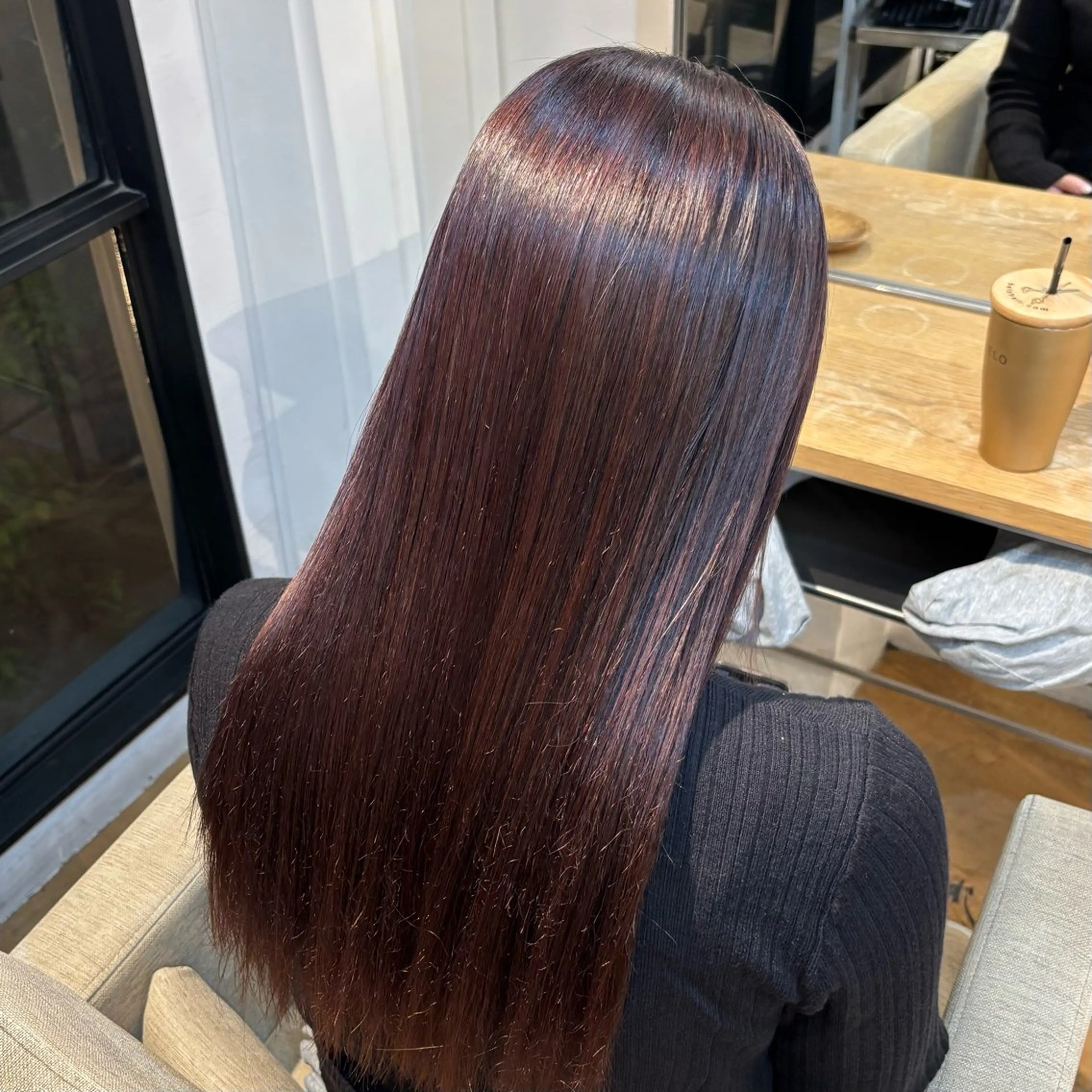 ロング カラー 酸性ストレート 縮毛矯正 BELO OSAKA マオのヘアスタイル