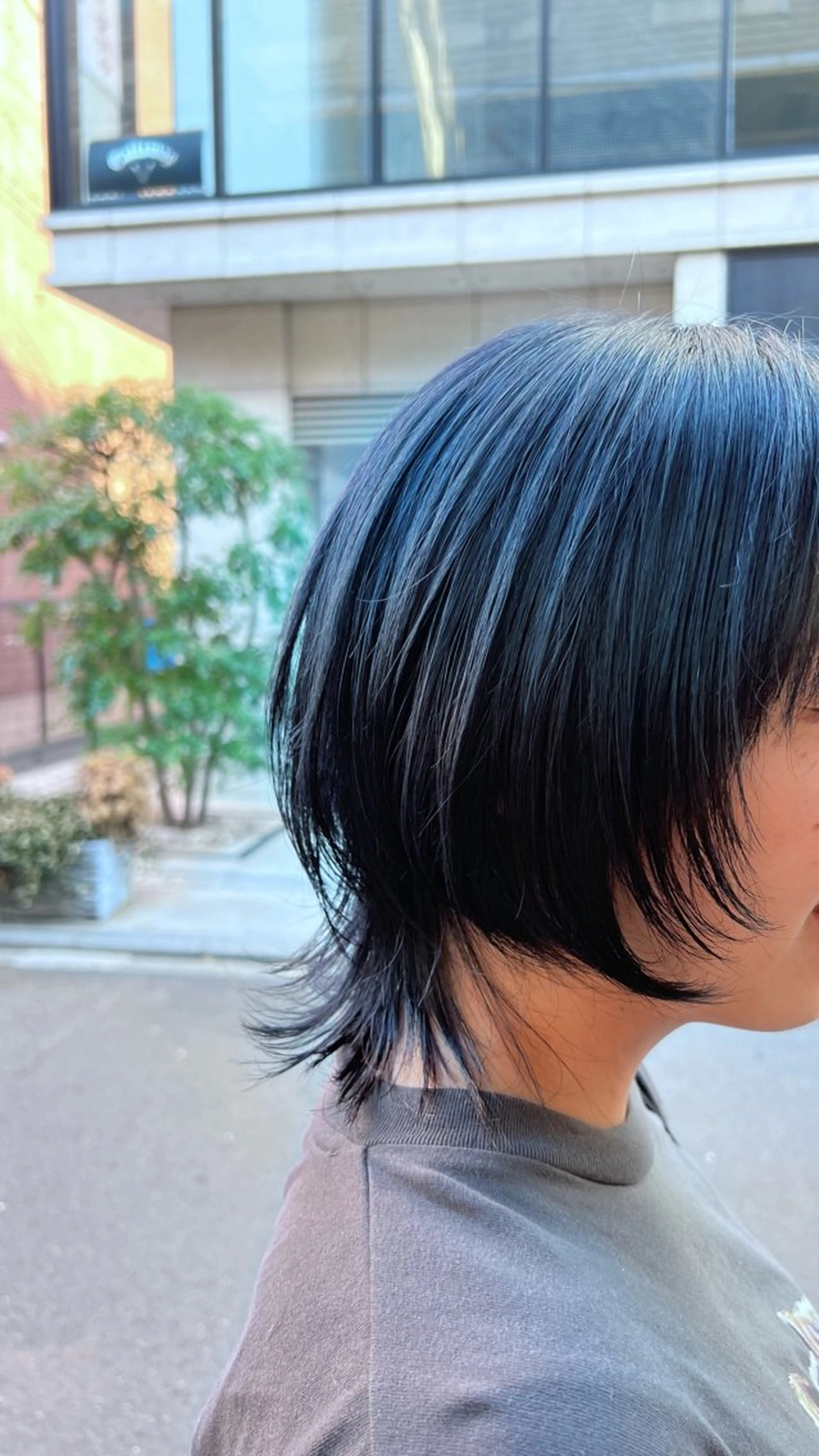 ショート カラー ブリーチ ネイビーカラー ショートヘア ウルフカット 渋谷　今泉ひろき 髪質改善×美髪矯正のヘアスタイル