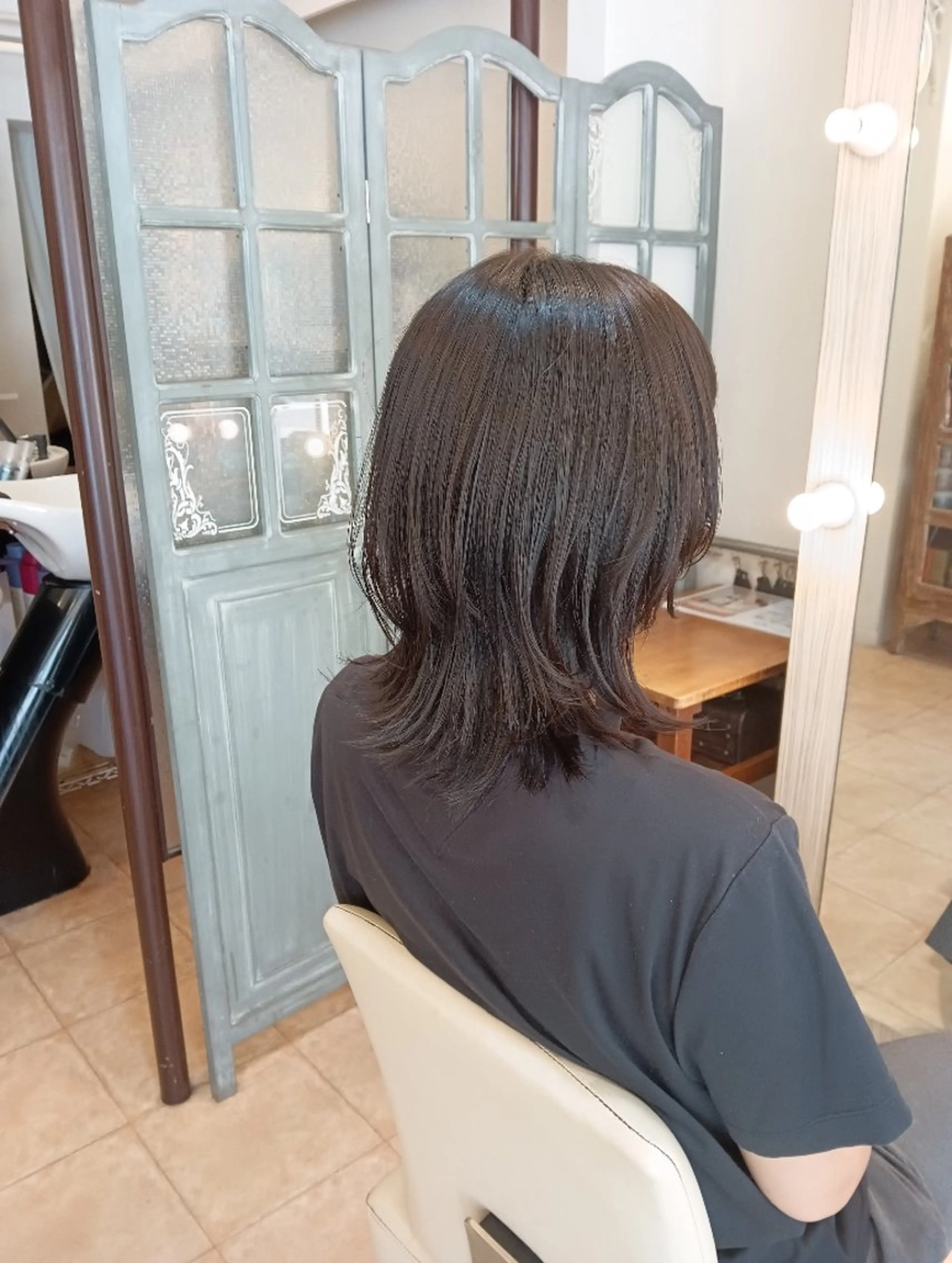 ミディアム 顔周りカット レイヤーカット ウルフカット カット ショート/似合わせ みやじまのヘアスタイル