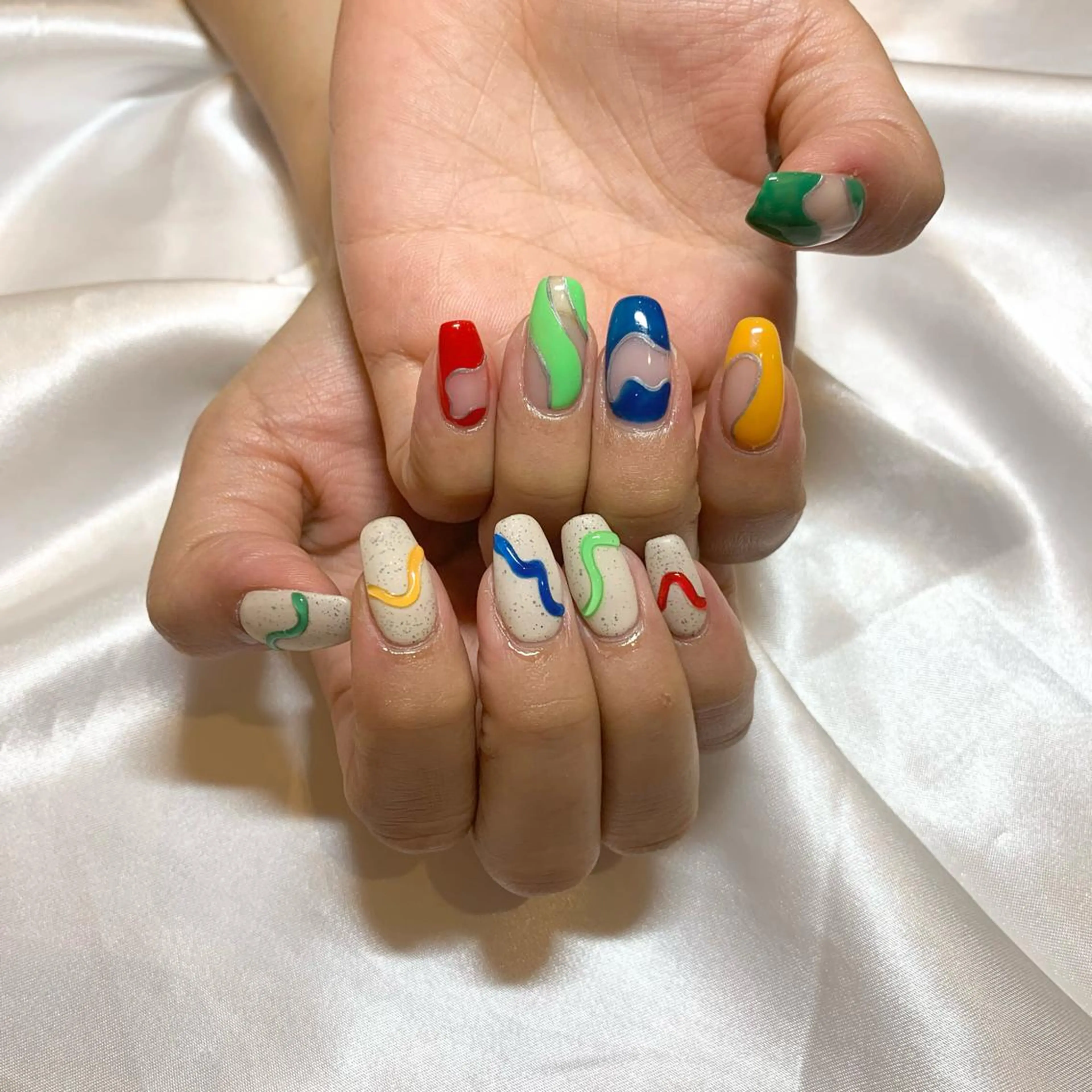 ネイル アートネイル 夏ネイル ハンドネイル ui nailのネイルデザイン