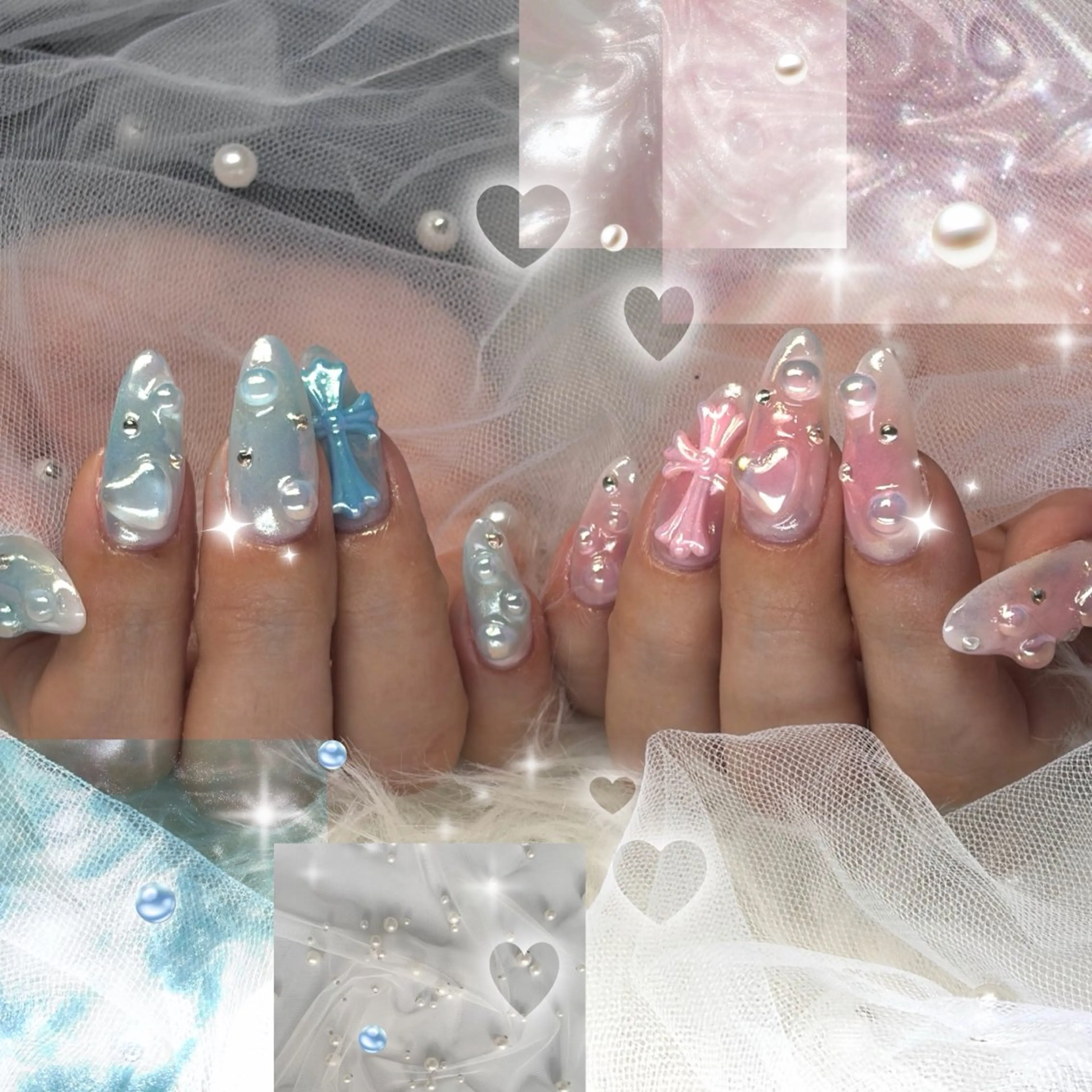 ネイル ハンドネイル Haluca 長さ出し🍀のネイルデザイン