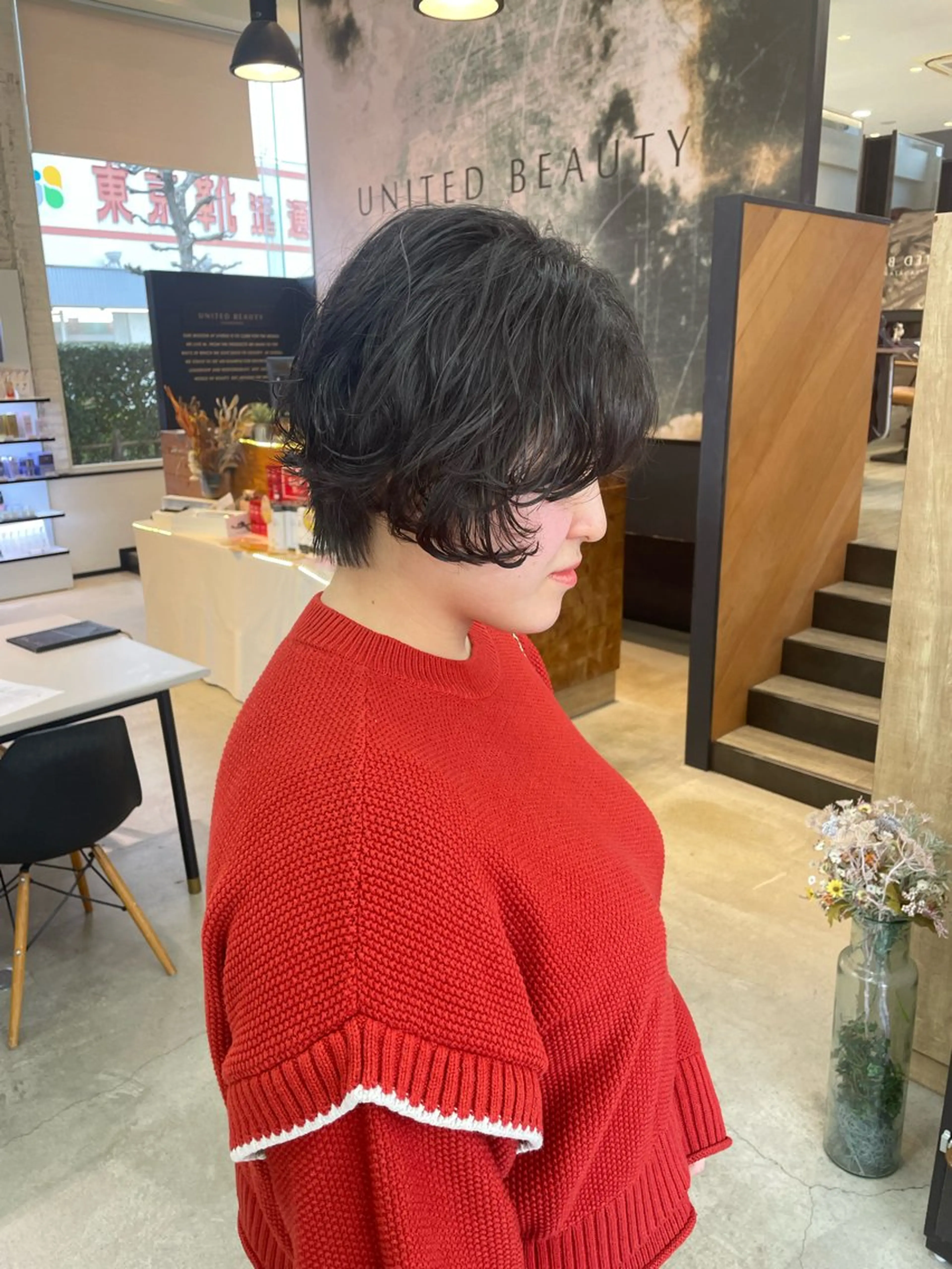 ショート くせ毛 カット ヘアカラー パーマ テラダ ユウシン西金沢のヘアスタイル