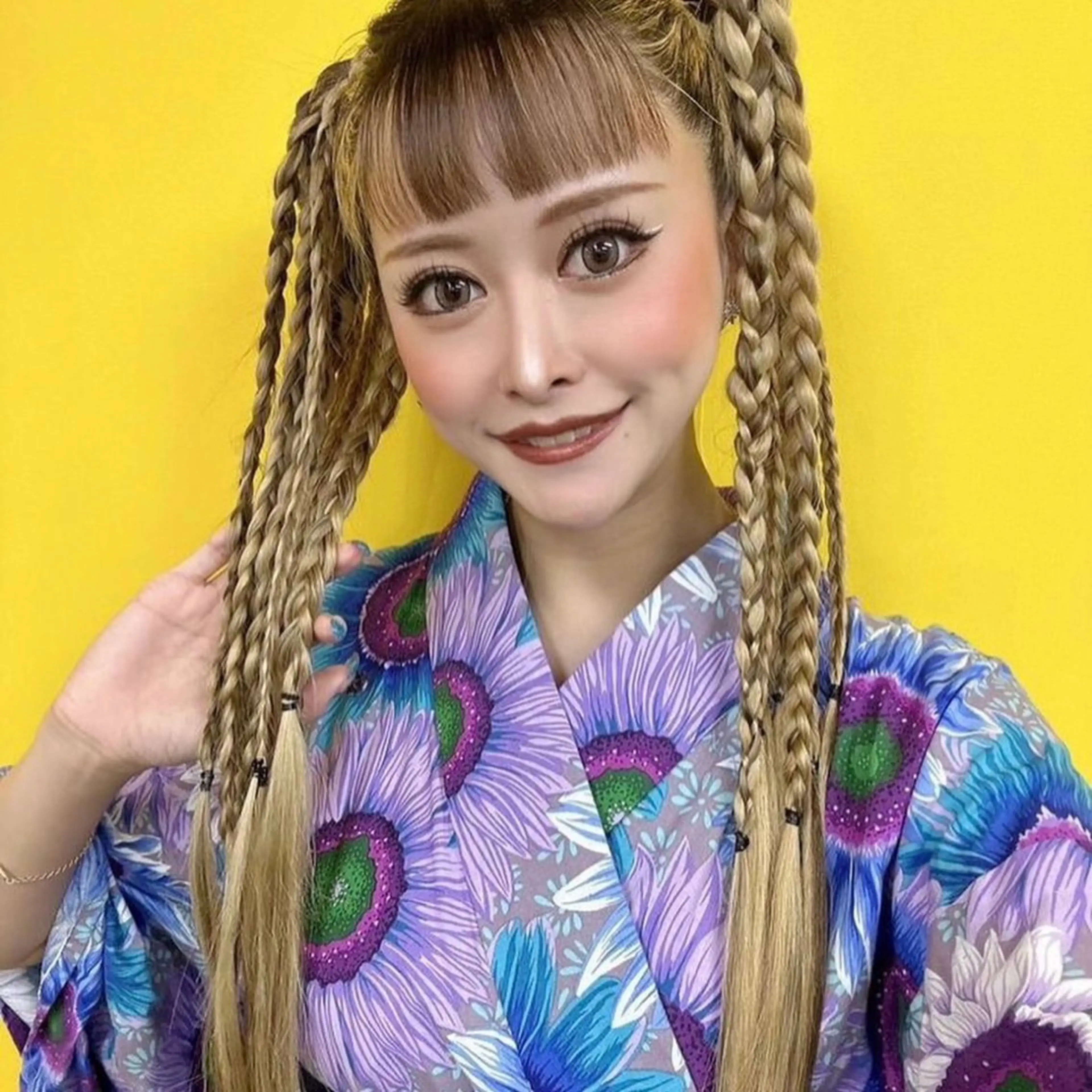 ロング ヘアアレンジ 浴衣 hair make salon m所属・aira𓂃𓈒𓏸 新宿ヘアセット🪽のヘアスタイル