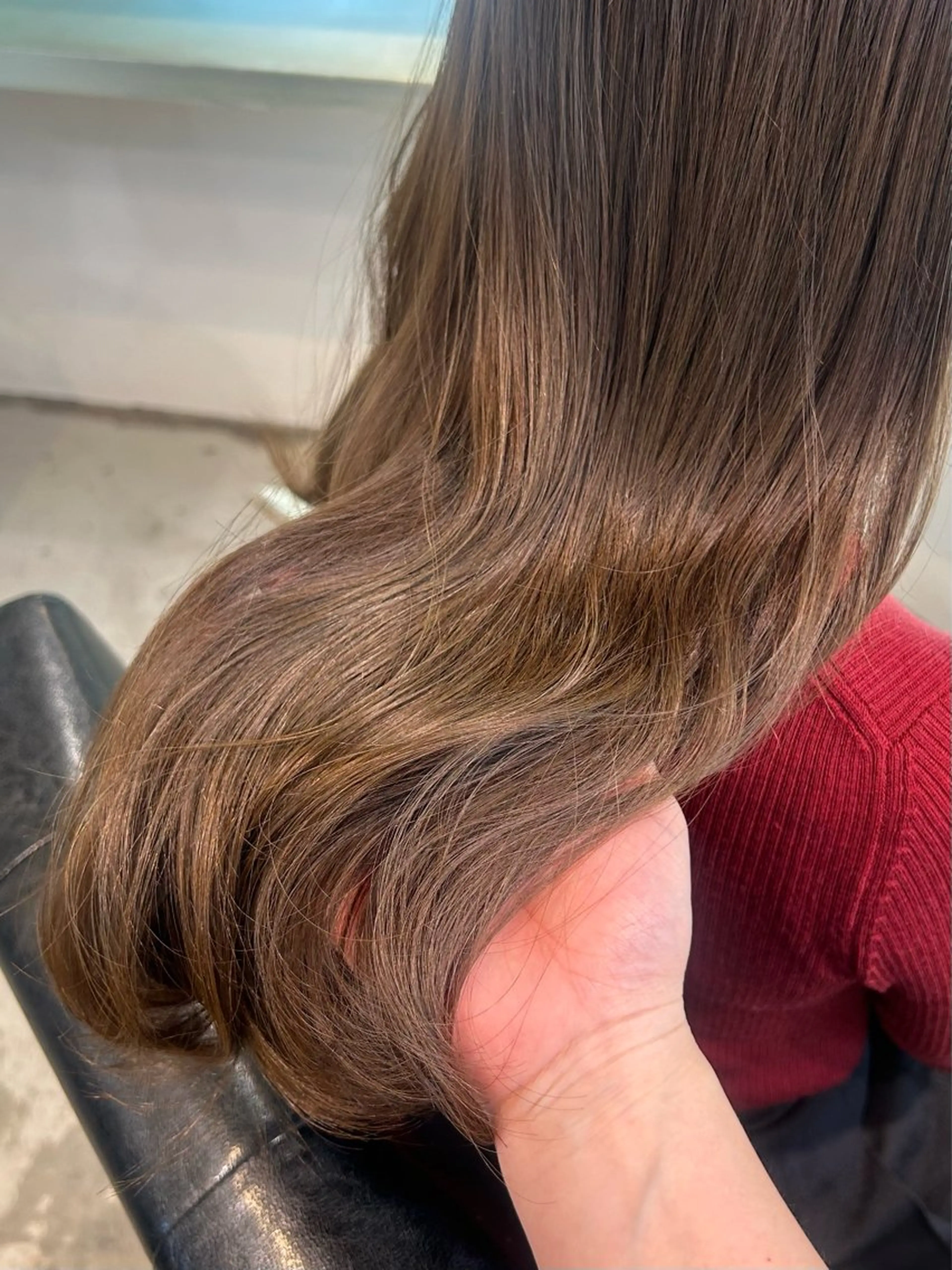 セミロング カラー パーマ メンズ カット ヘアカラー レイヤー/透明感/ ブリーチなし/わかなのヘアスタイル