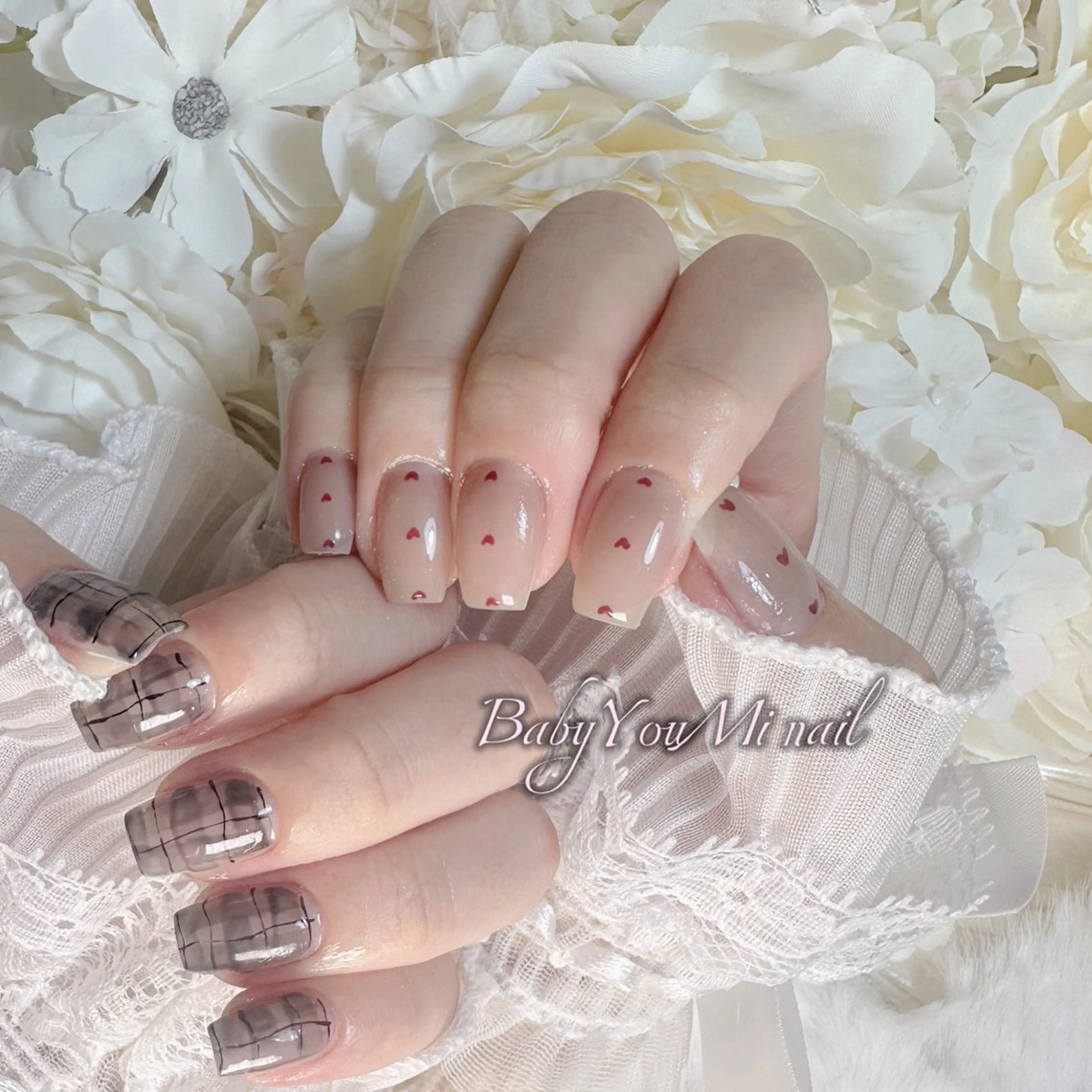 ネイル オーロラネイル 成人式 フットネイル フレンチネイル ジェルネイル ハンドネイル BabyYouMi nailのネイルデザイン