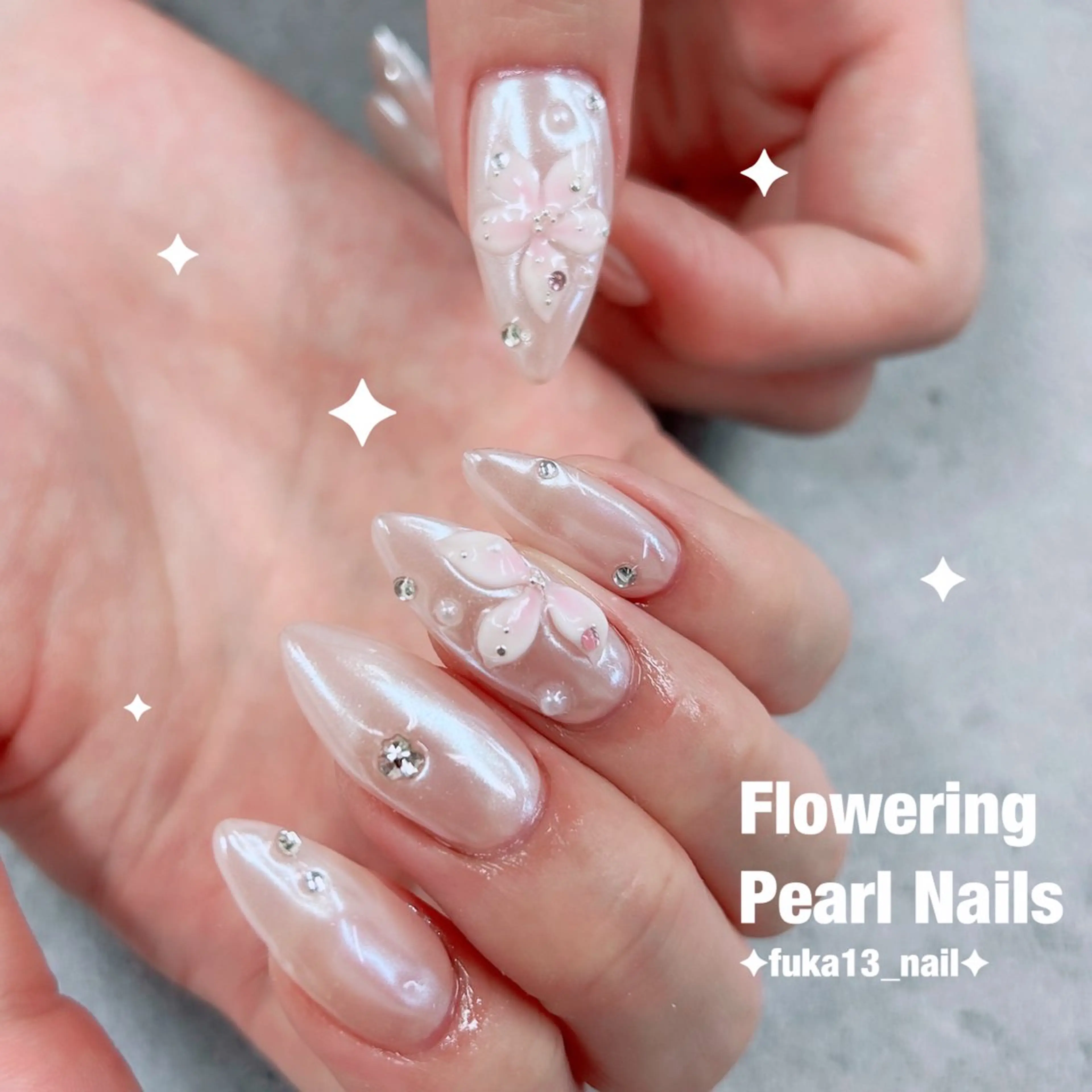 ネイル フラワーネイル ガーリー グラデーション 韓国ネイル ニュアンスネイル ハンドネイル Nail♡Fuka. /5月予約受付中のネイルデザイン