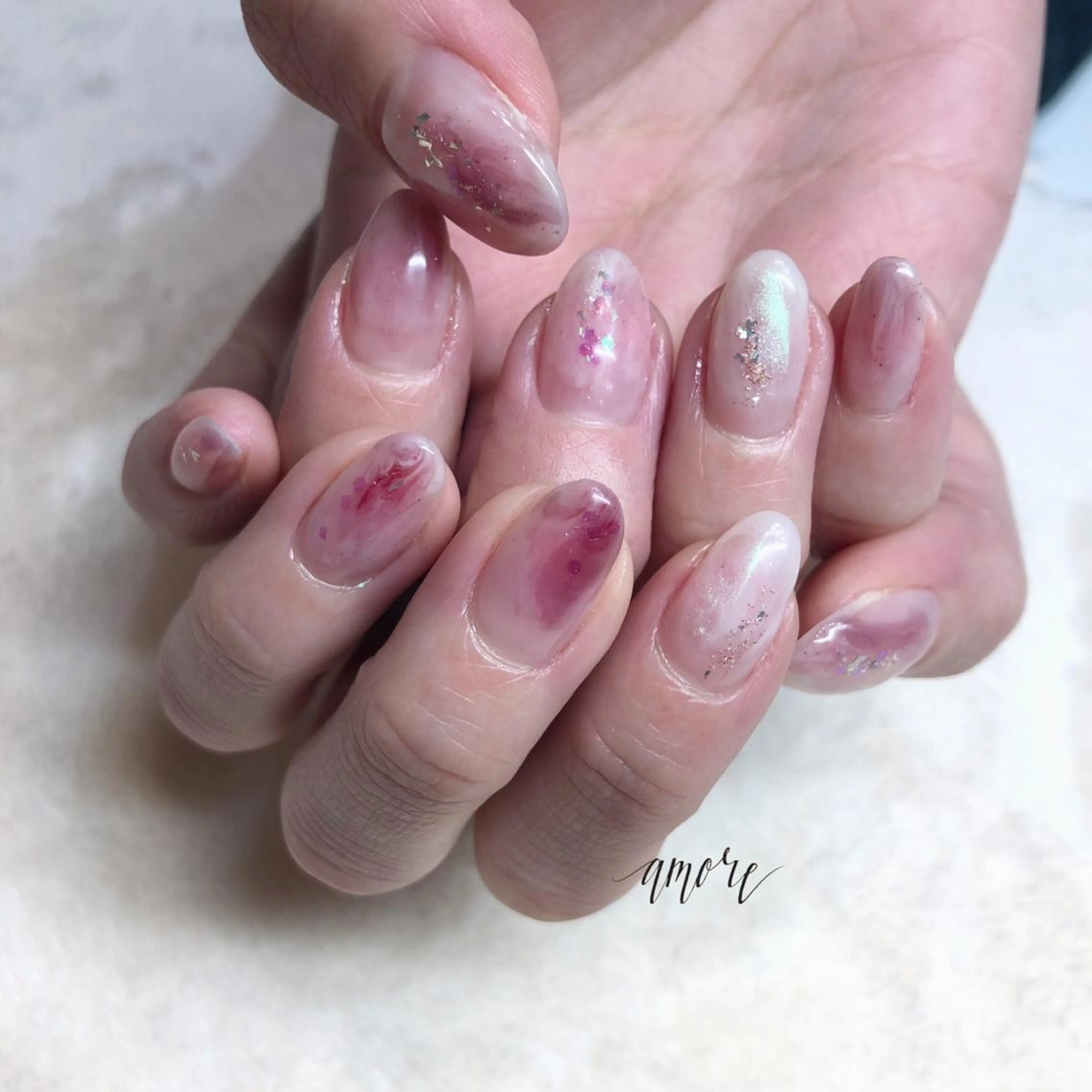 ネイル ジェルネイル ミラーネイル ニュアンスネイル 春ネイル You kyehwaのネイルデザイン