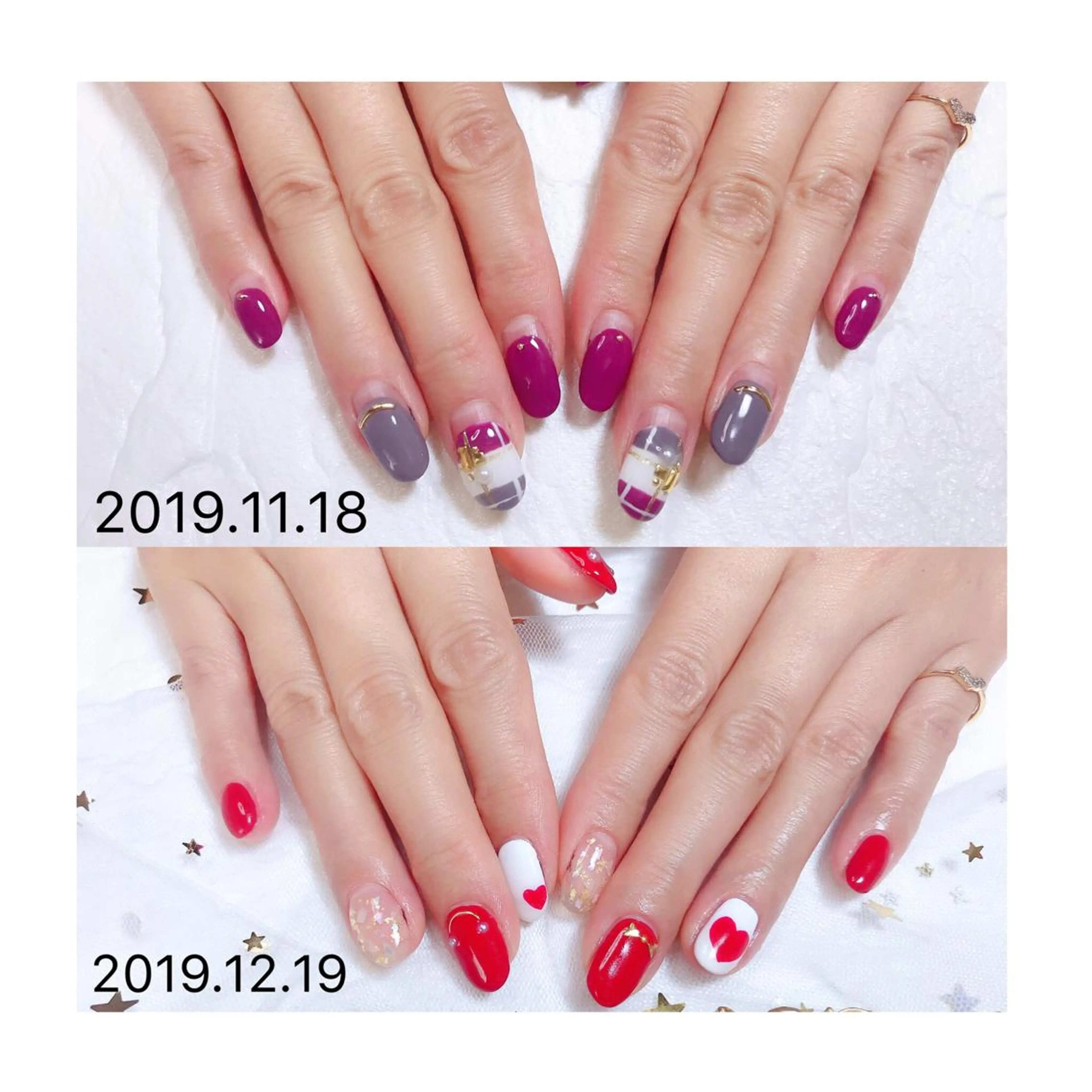 ショート ネイル ジェルネイル ハート ニュアンスネイル オフィスネイル ワンカラーネイル 👑enen style👑のネイルデザイン