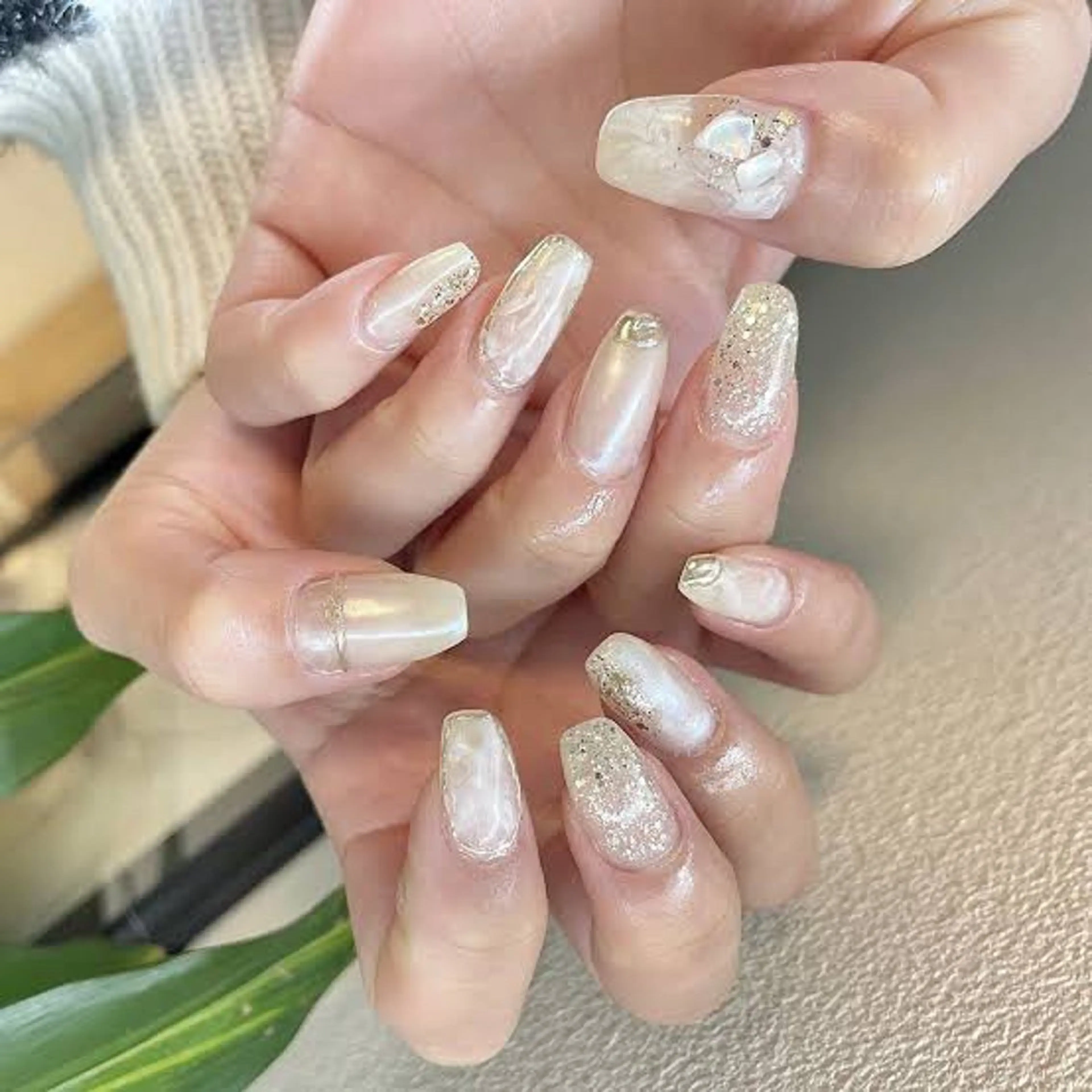 ネイル 持ち込み ニュアンスネイル ハンドネイル Mon trésor所属・Montrésor 名古屋ネイルサロンのネイルデザイン