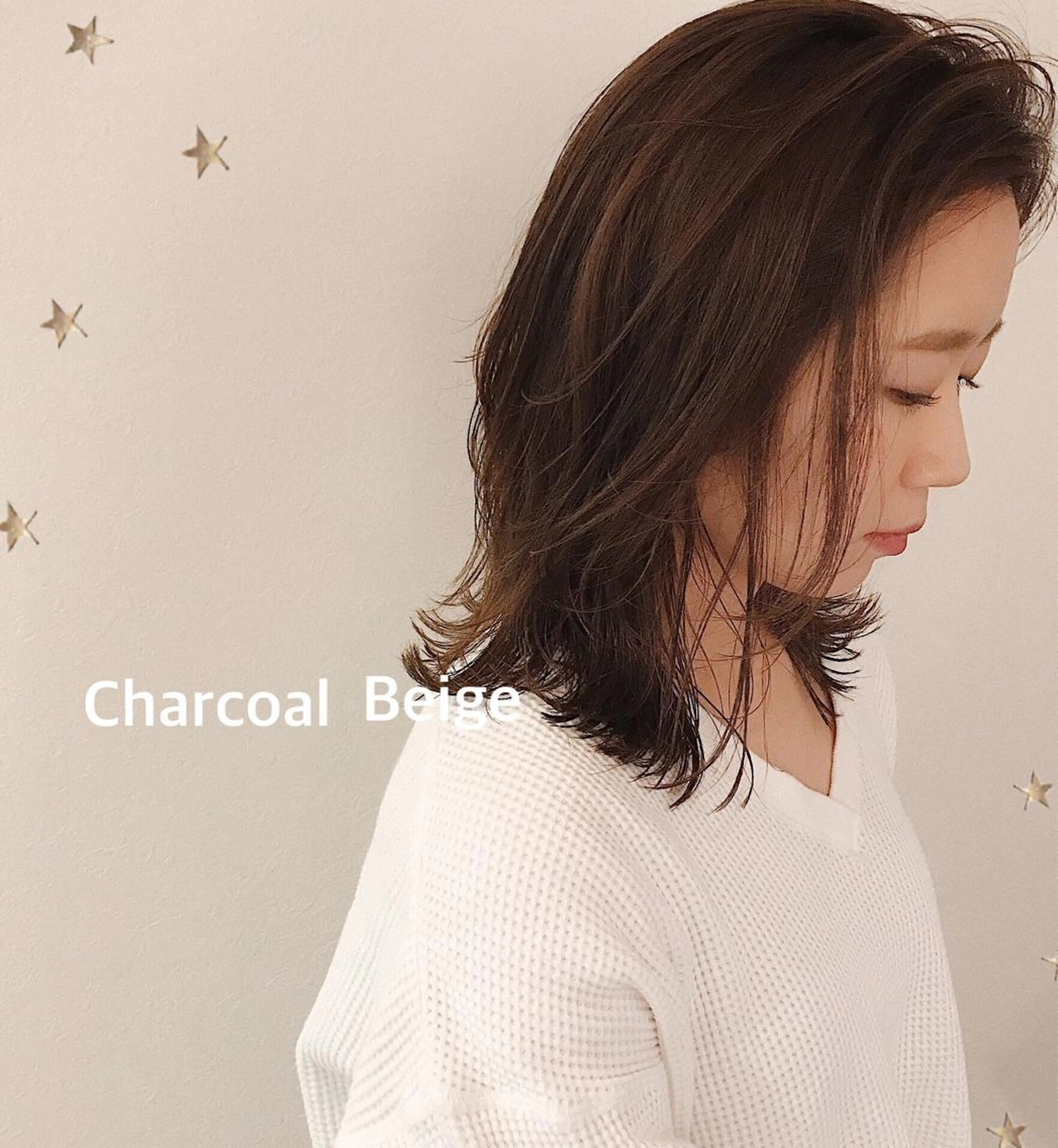 ミディアム カラー カット ヘアカラー 市川 千夏のヘアスタイル