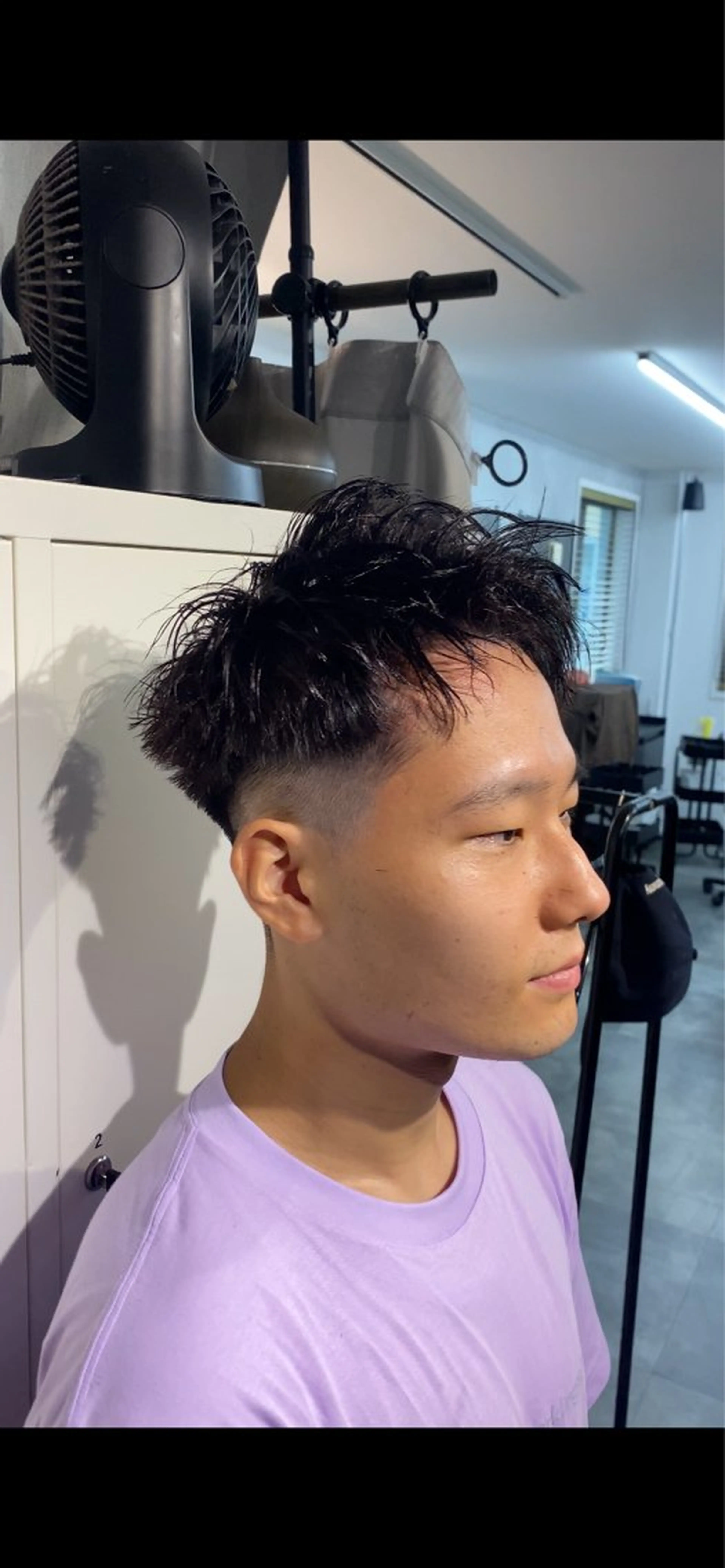 ショート メンズ アップバング フェードカット カット 👑髪質改善/パーマ /フェード/森田のヘアスタイル