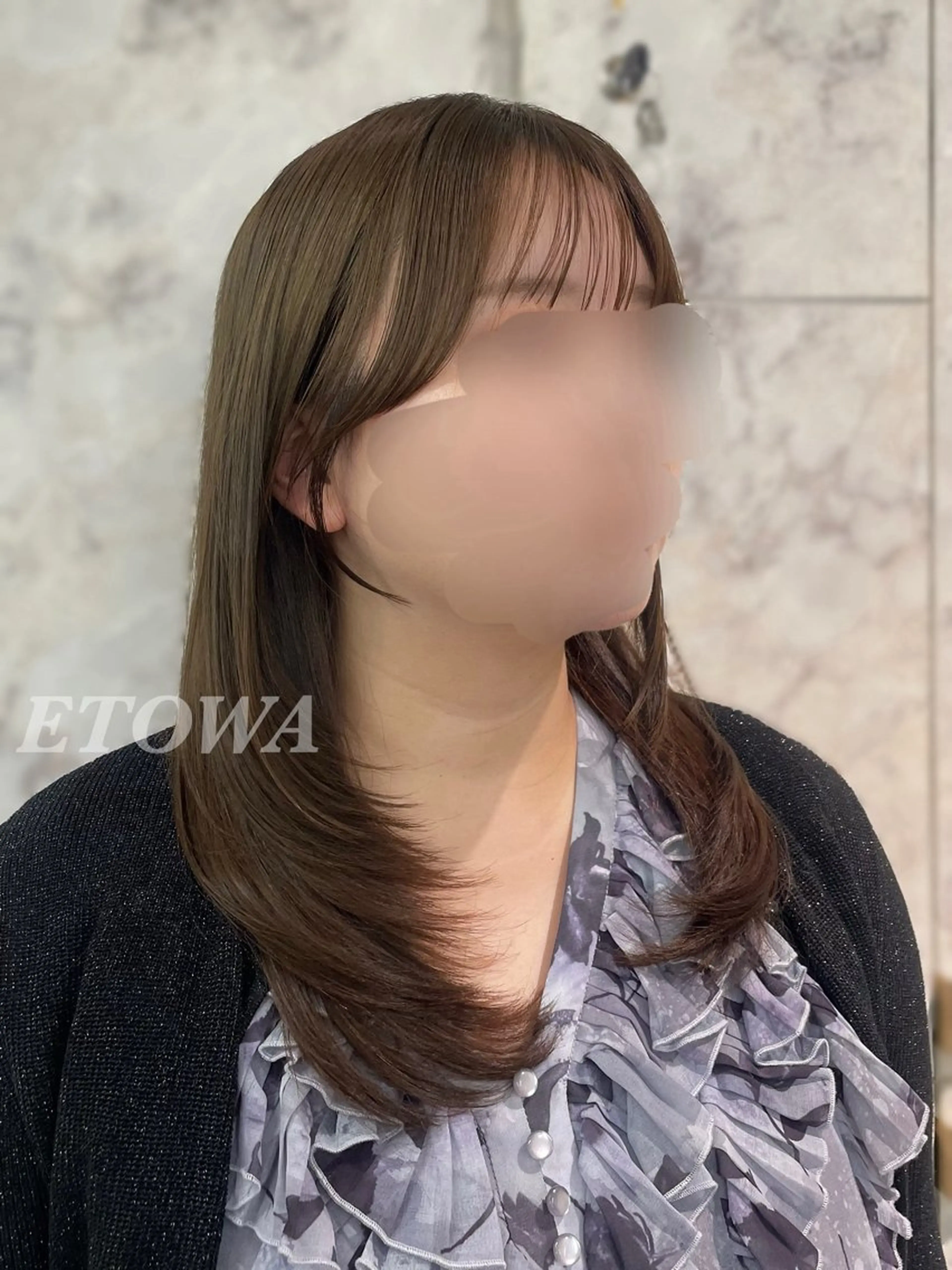 セミロング カット ヘアカラー トリートメント 𝓝𝓪𝓷𝓪 くびれ/韓国風/新宿のヘアスタイル