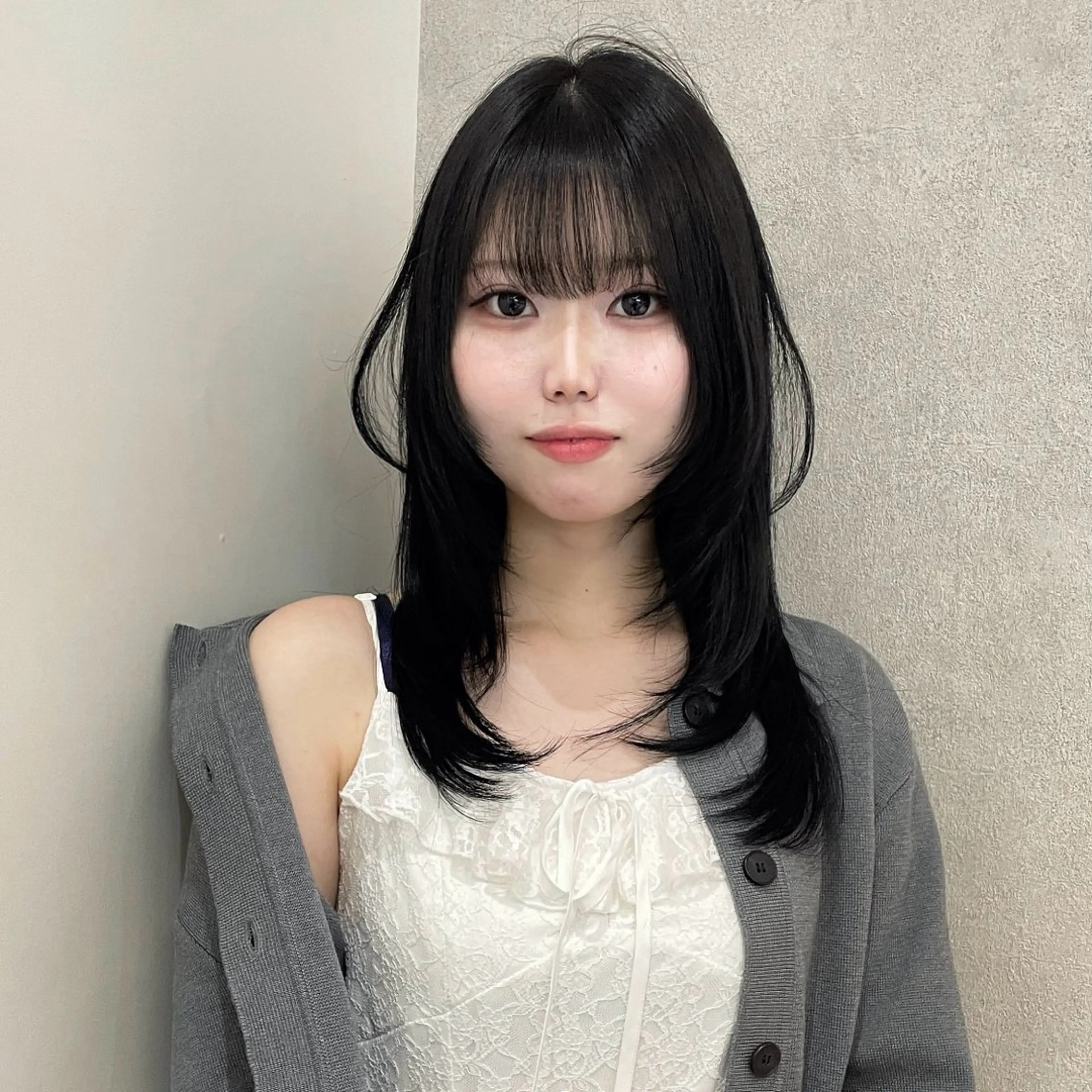 ロング カット ヘアカラー トリートメント ヘッドスパ ヘアセット ハッシュカット🖤✨ 顔周り/韓国ヘアのヘアスタイル