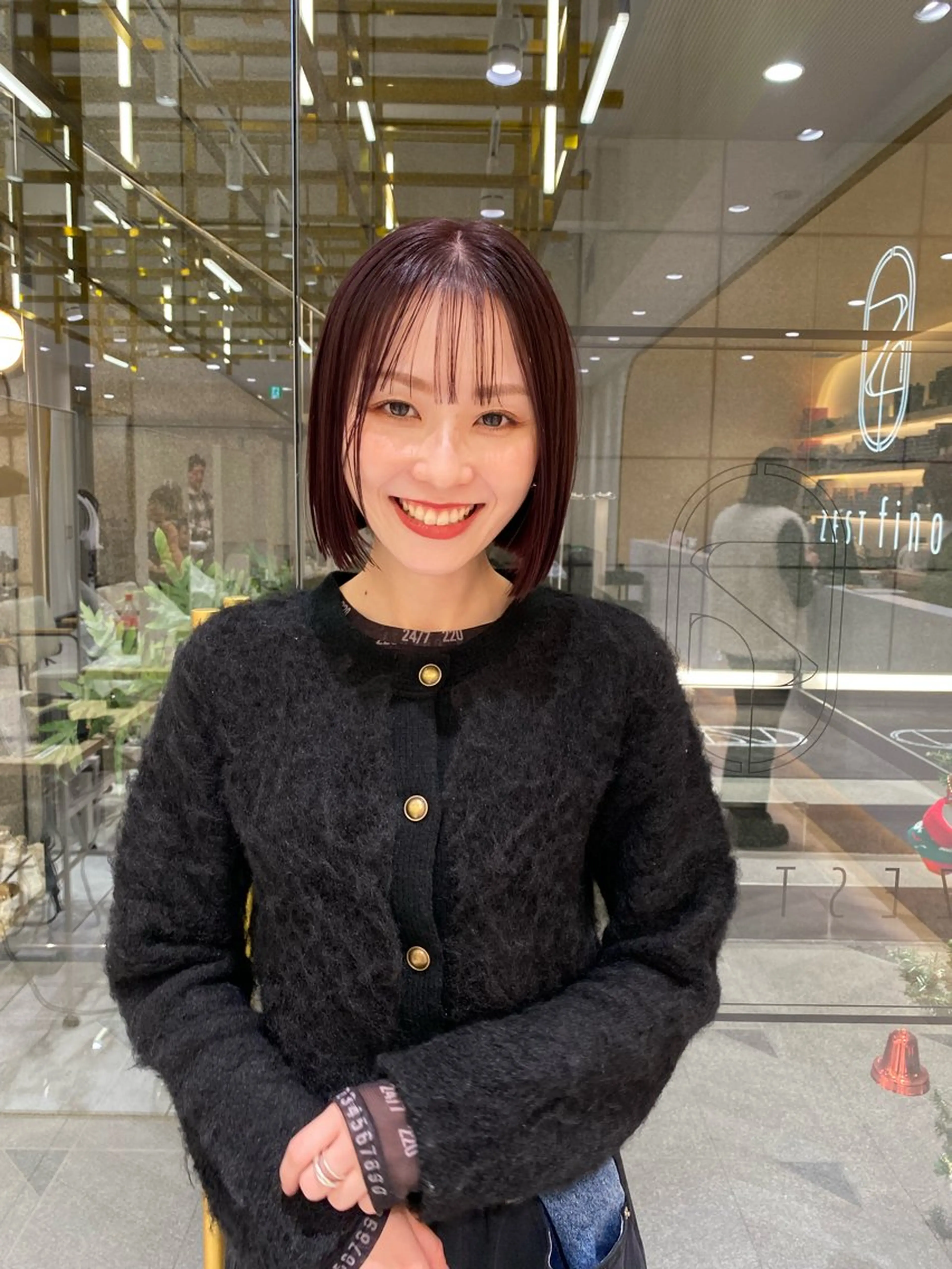 ミディアム カラー カット ヘアカラー トリートメント hina☺︎ 髪質改善/ストレートのヘアスタイル