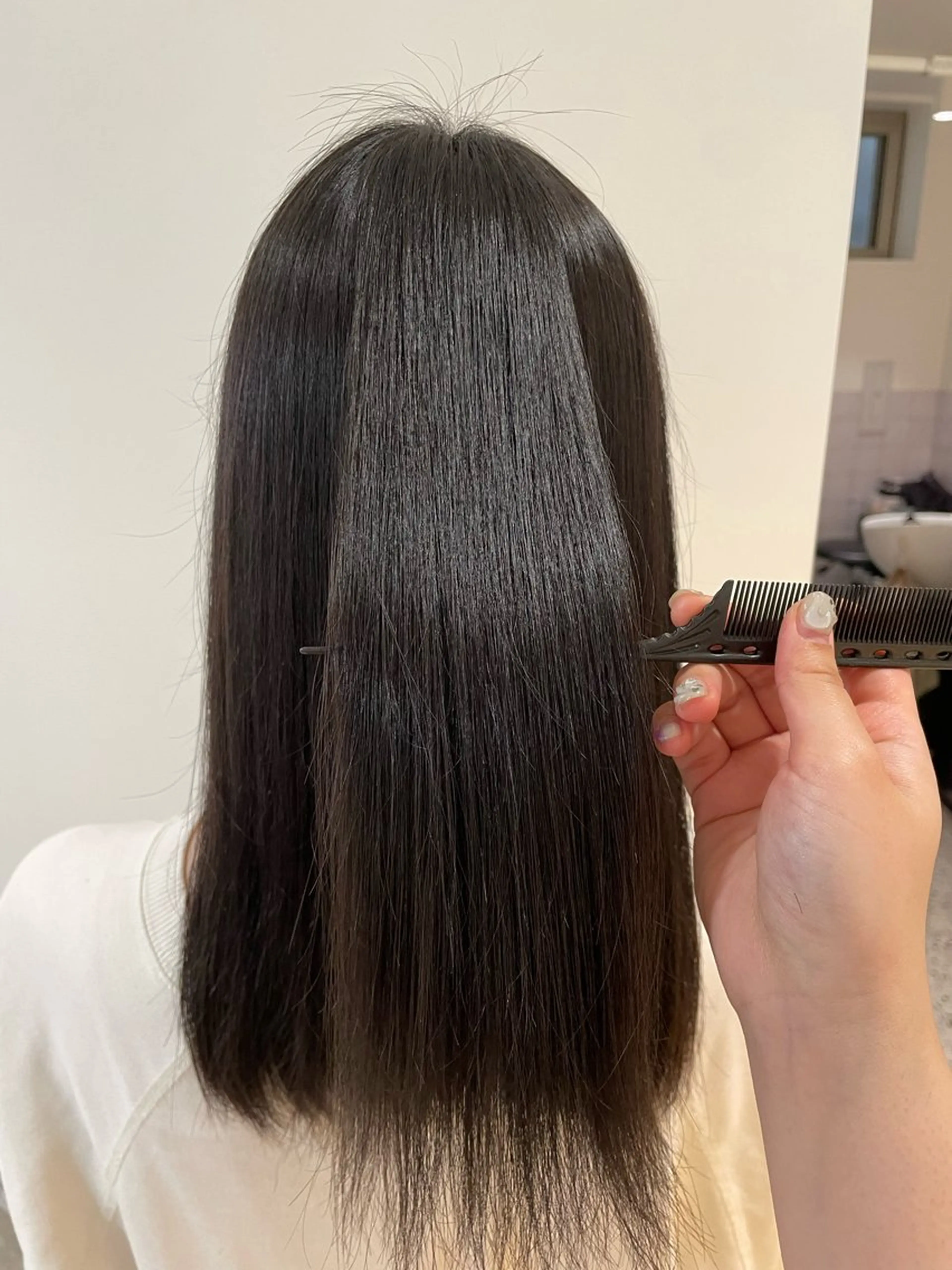 セミロング パーマ 縮毛矯正 艶髪ブリーチカラー /府中/Mizukiのヘアスタイル