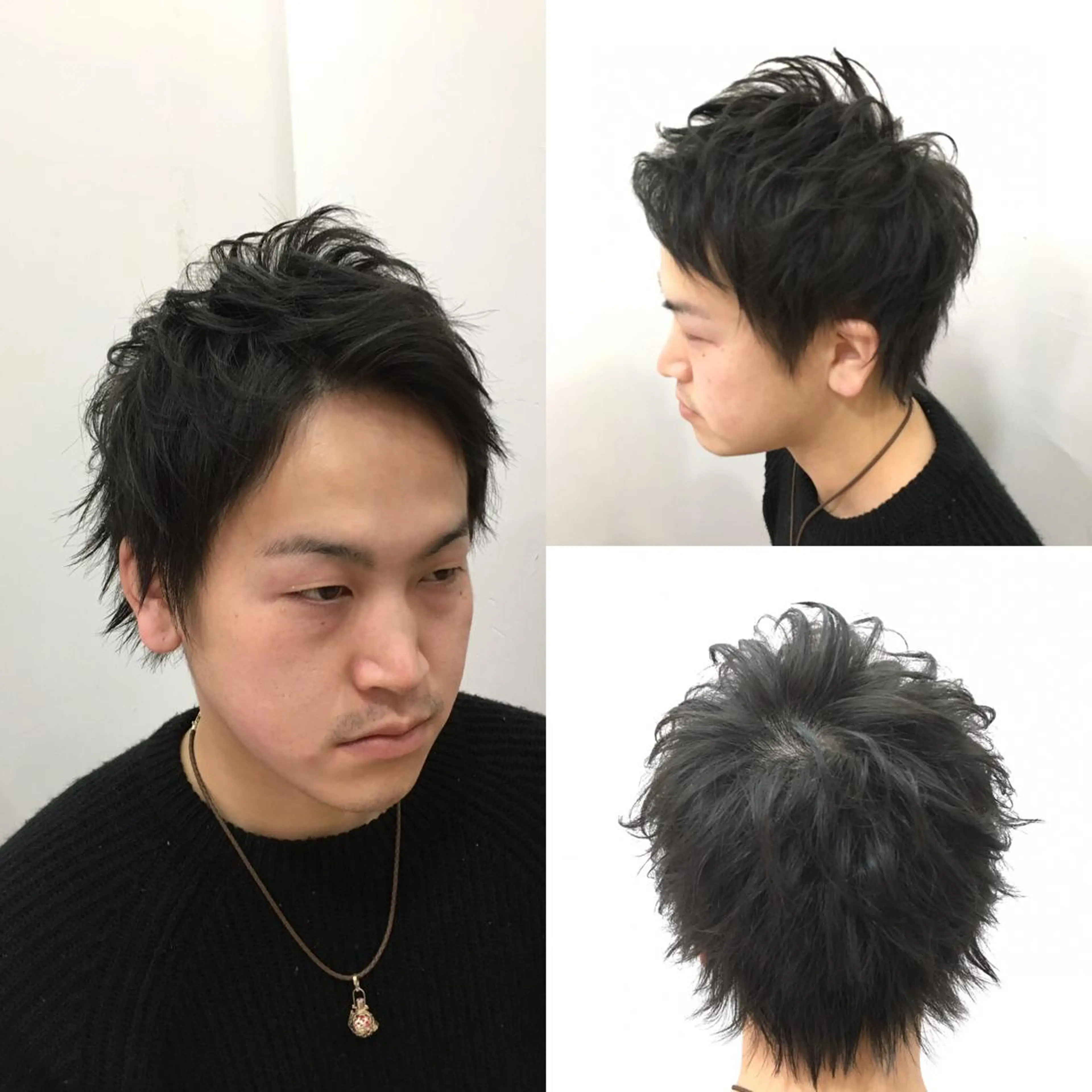 ショート メンズ 髪質改善× 白髪ぼかし溝江のヘアスタイル