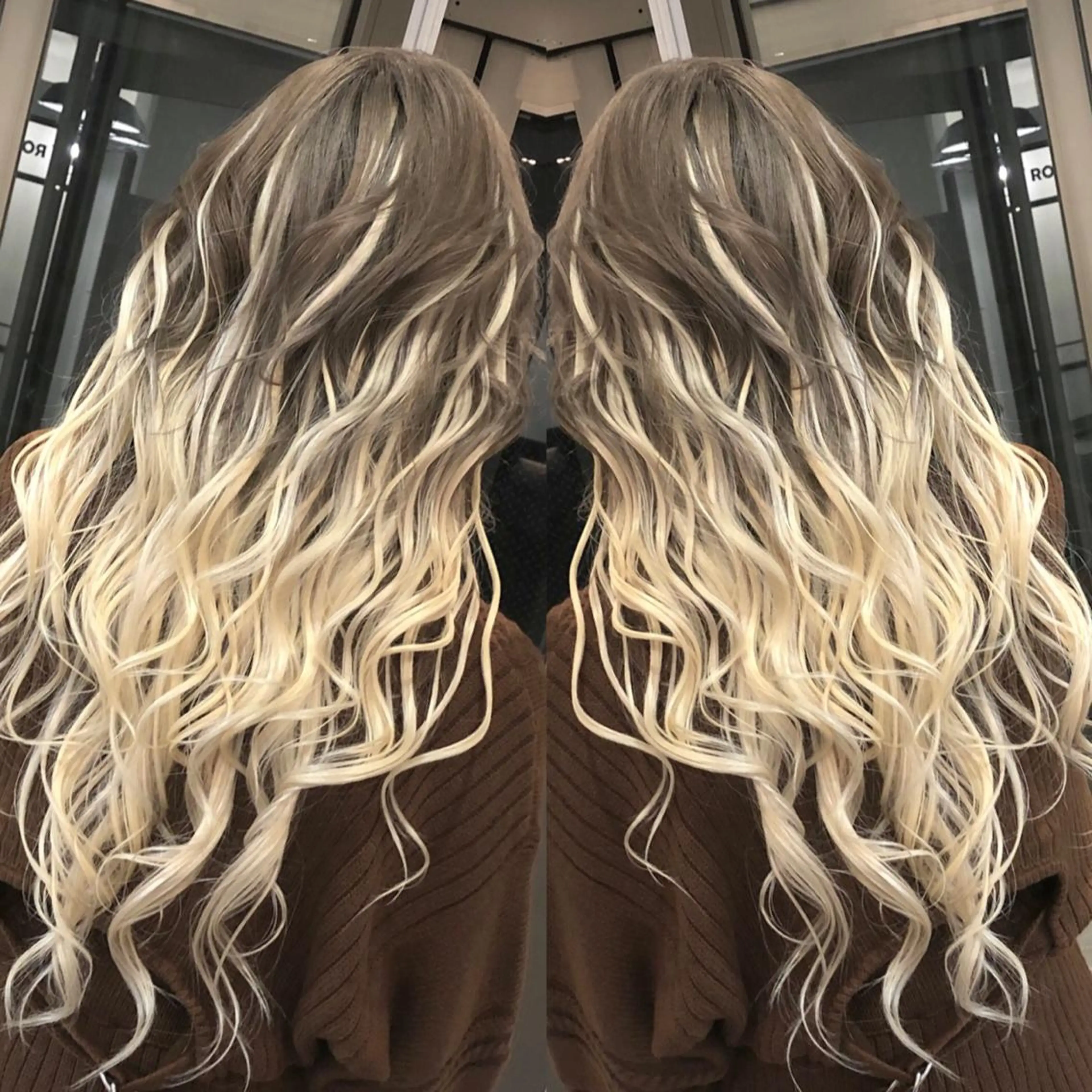 ロング ヘアアレンジ シールエクステ エクステ 外国人風カラー ハイライト レイヤーカット アンドウ ユウ/ レイヤーカット/韓国のヘアスタイル